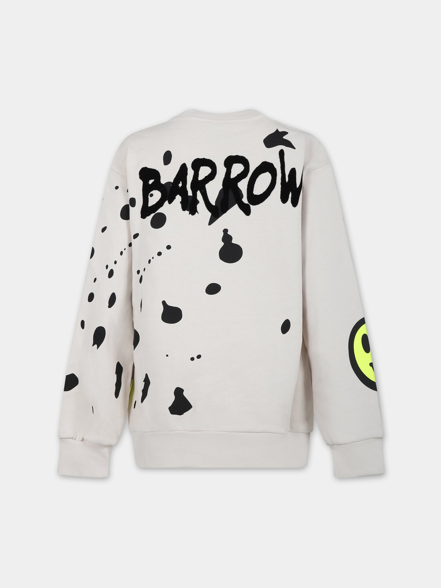 Felpa avorio per bambini con logo,Barrow,F3BKJUSW040 BW009