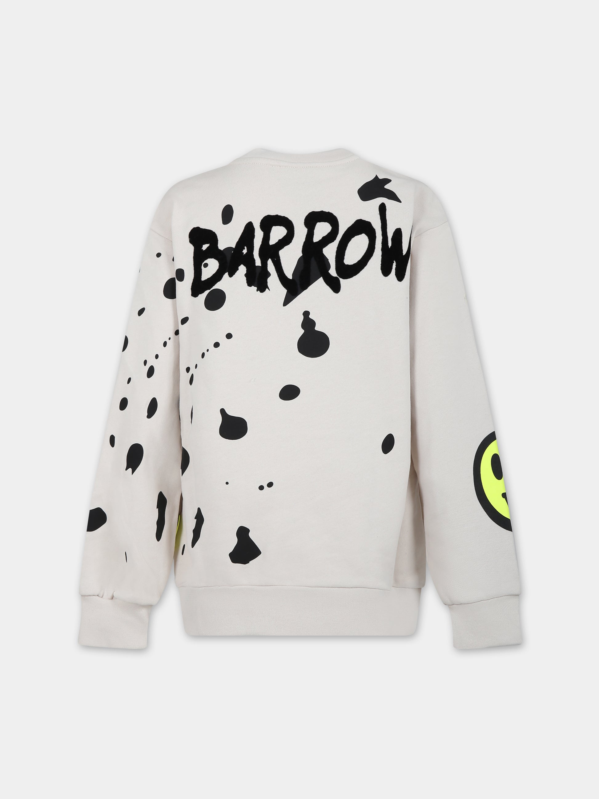Felpa avorio per bambini con logo,Barrow,F3BKJUSW040 BW009