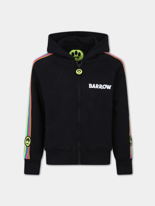 Felpa nera per bambini con logo,Barrow,F3BKJUZH099 110