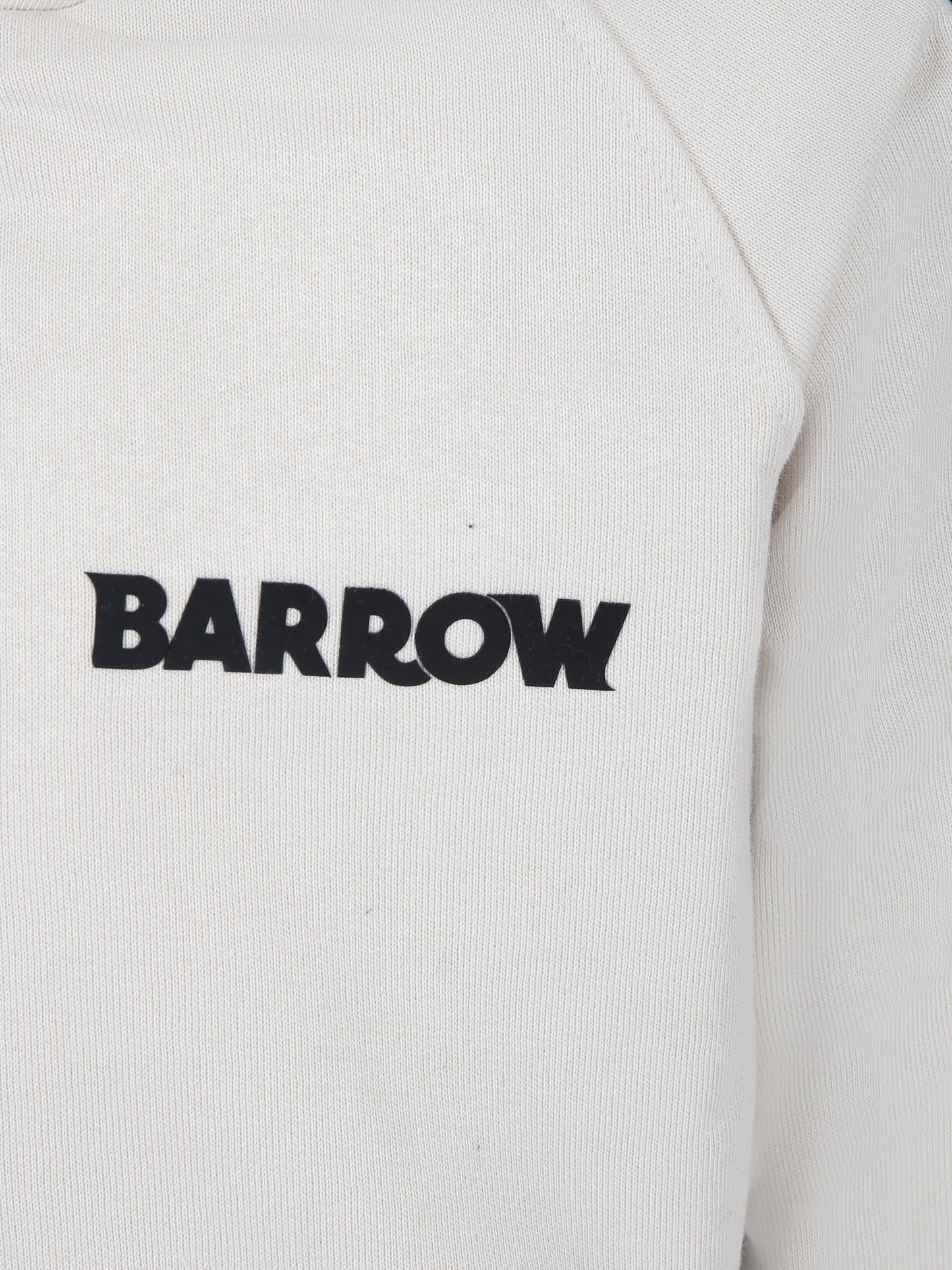 Felpa avorio per bambini con logo e smile,Barrow,F3BKJUZH099 BW009