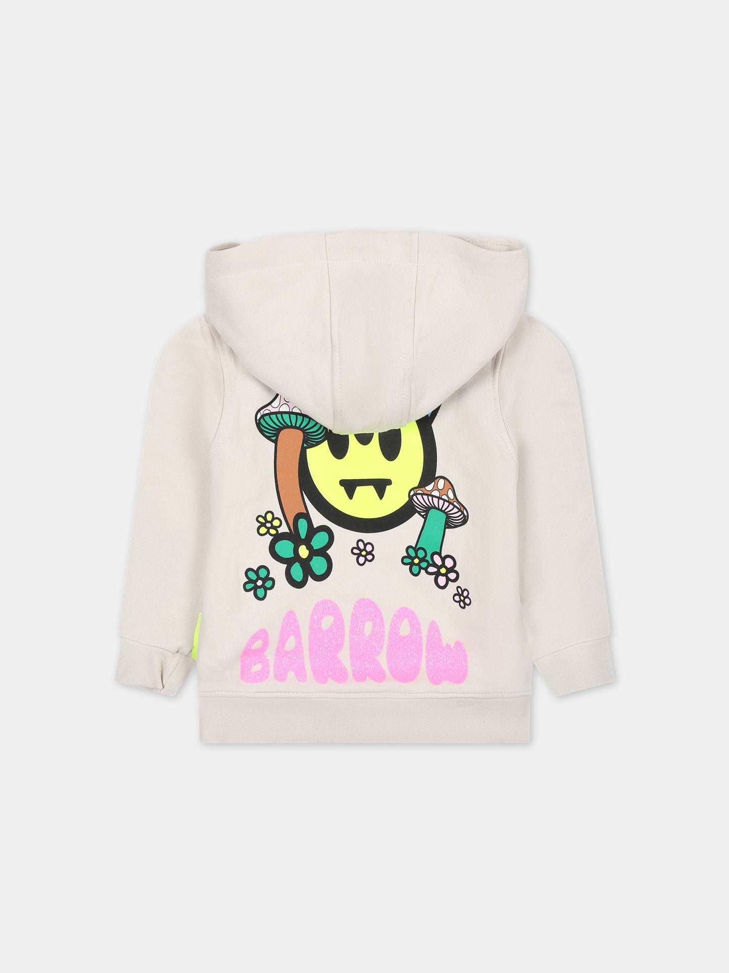 Felpa beige per neonata con logo,Barrow,F3BKNGHS117 BW009