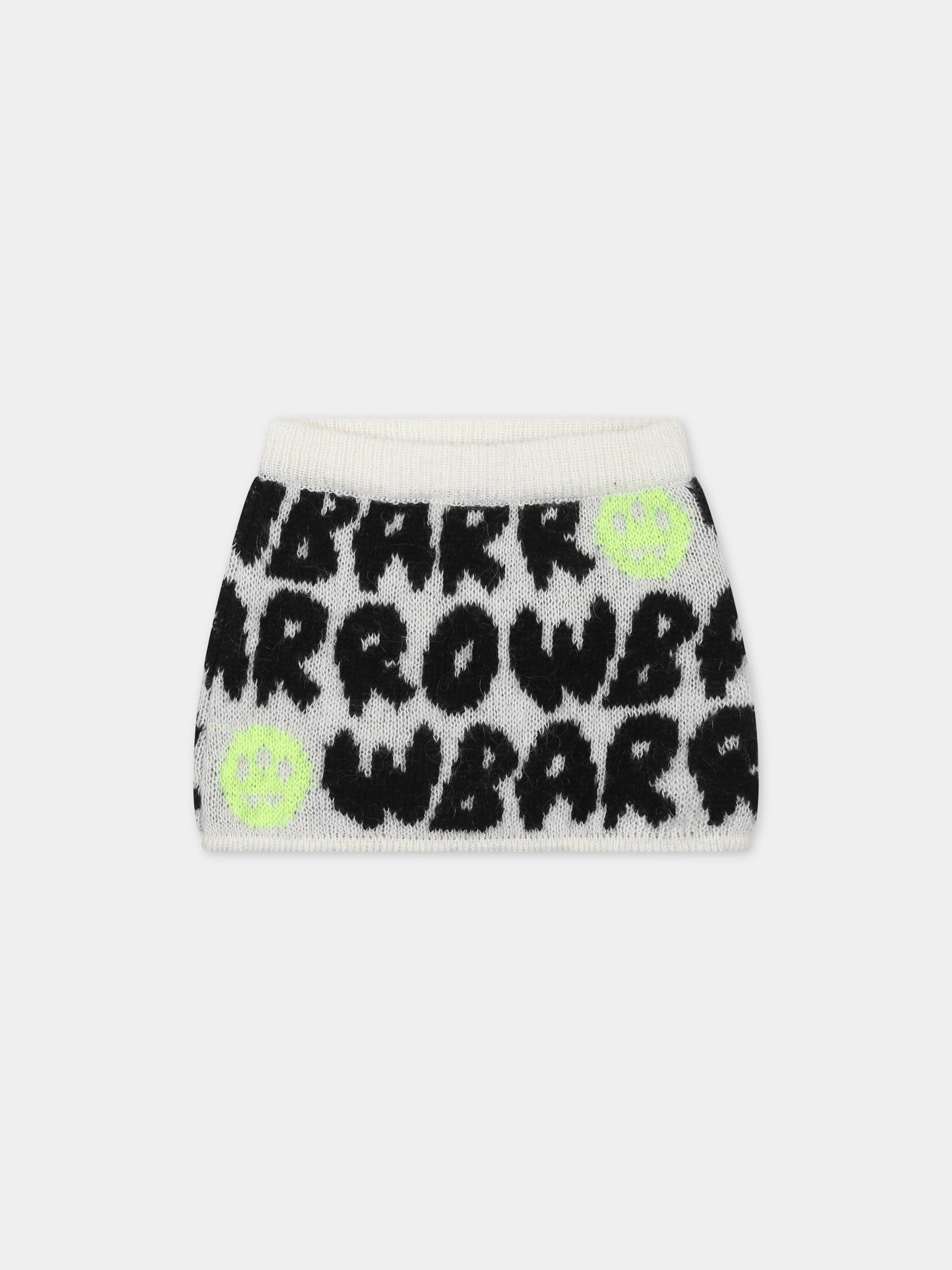 Gonna avorio per neonata con logo e smile,Barrow,F3BKNGSK126 BW009