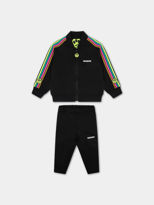 Completo nero per neonata con logo,Barrow,F3BKNGTP105 110