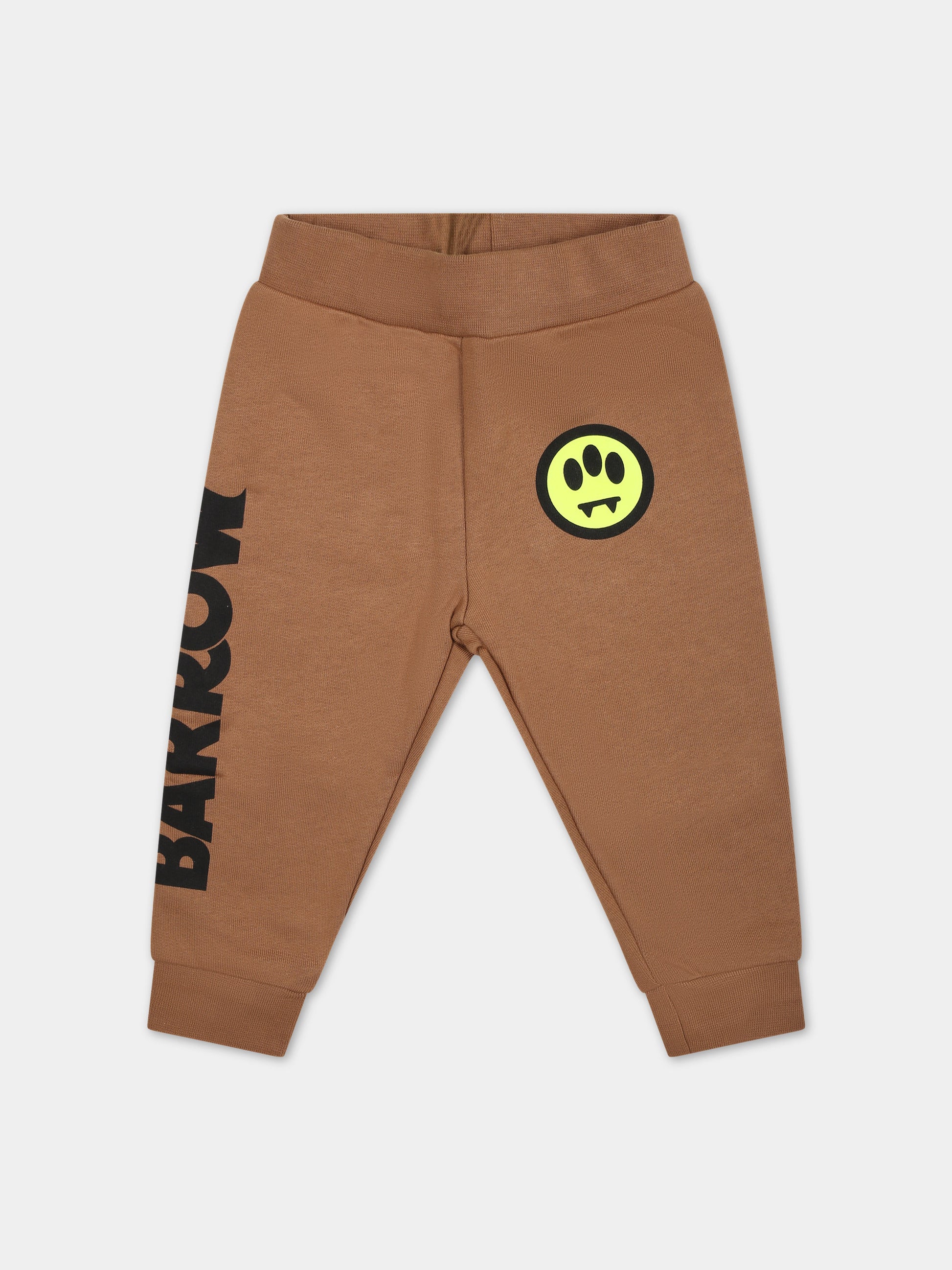 Pantaloni marroni per neonati con logo,Barrow,F3BKUNFP129 924