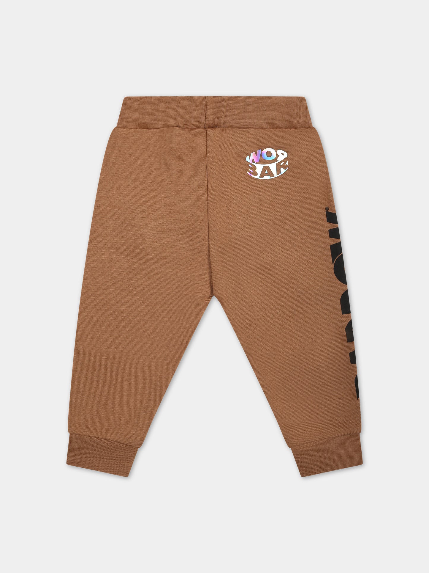 Pantaloni marroni per neonati con logo,Barrow,F3BKUNFP129 924