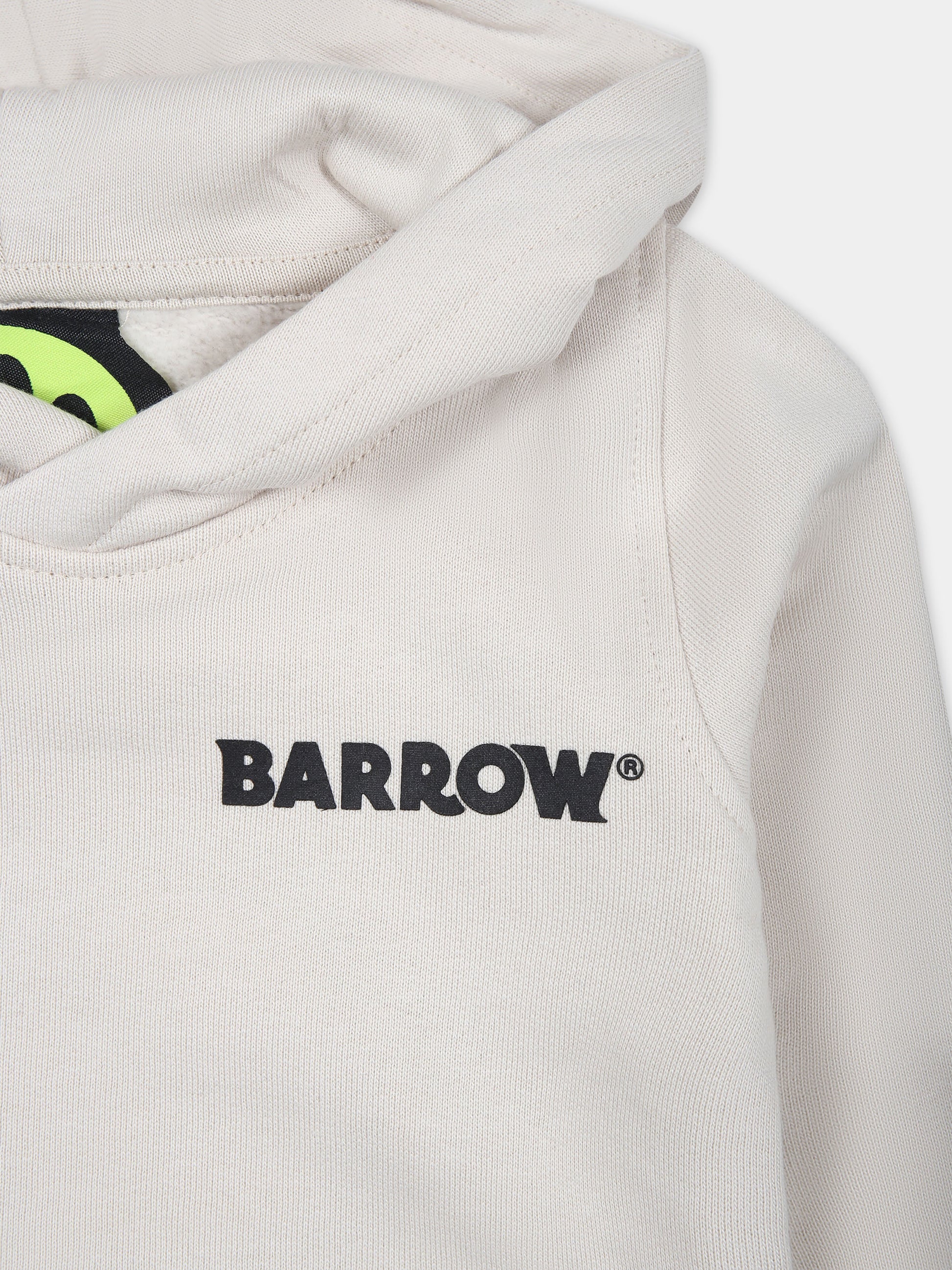 Felpa beige per neonati con logo,Barrow,F3BKUNHS122 BW009