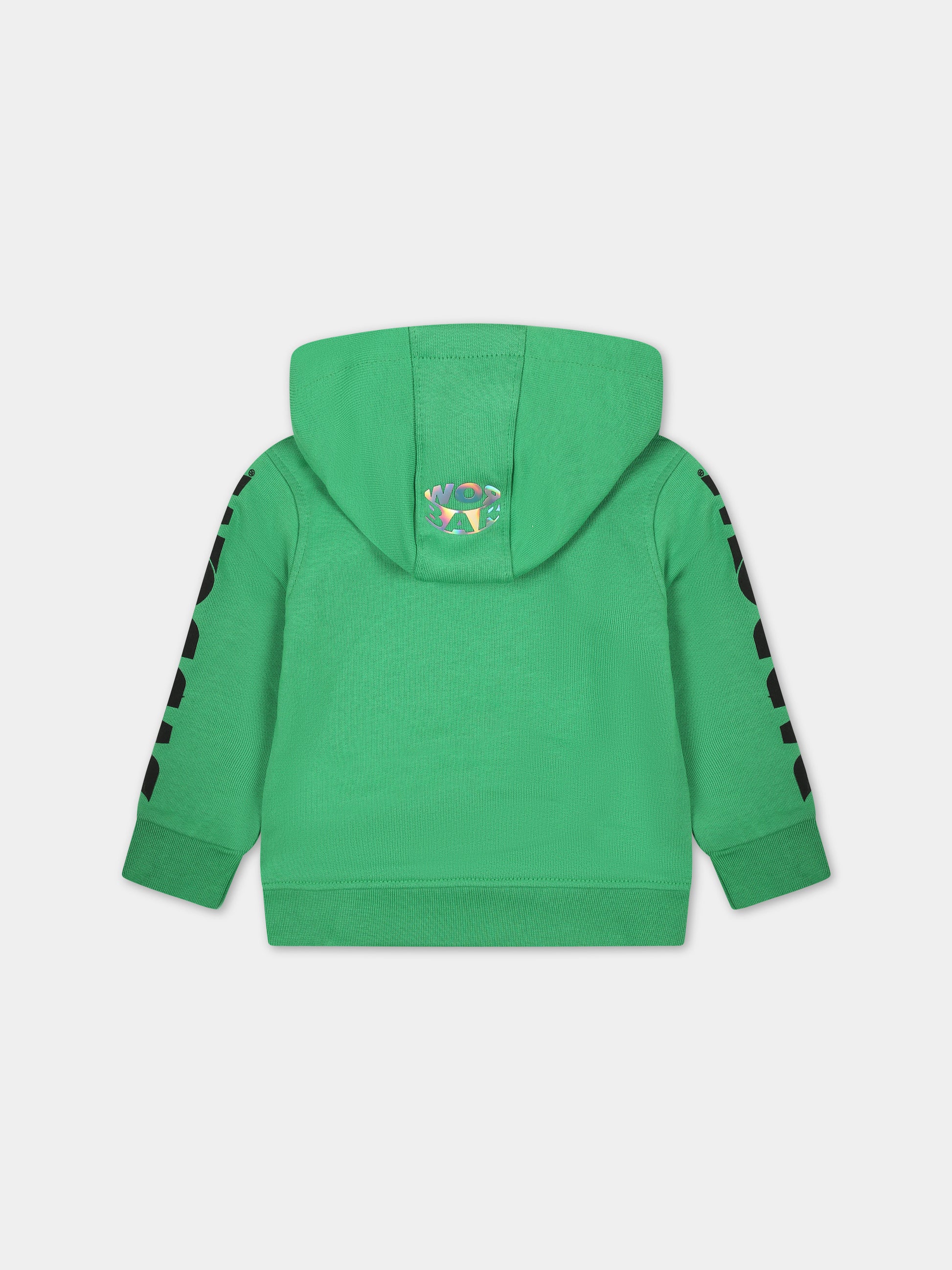 Felpa verde per neonati con logo,Barrow,F3BKUNHS127 BW012