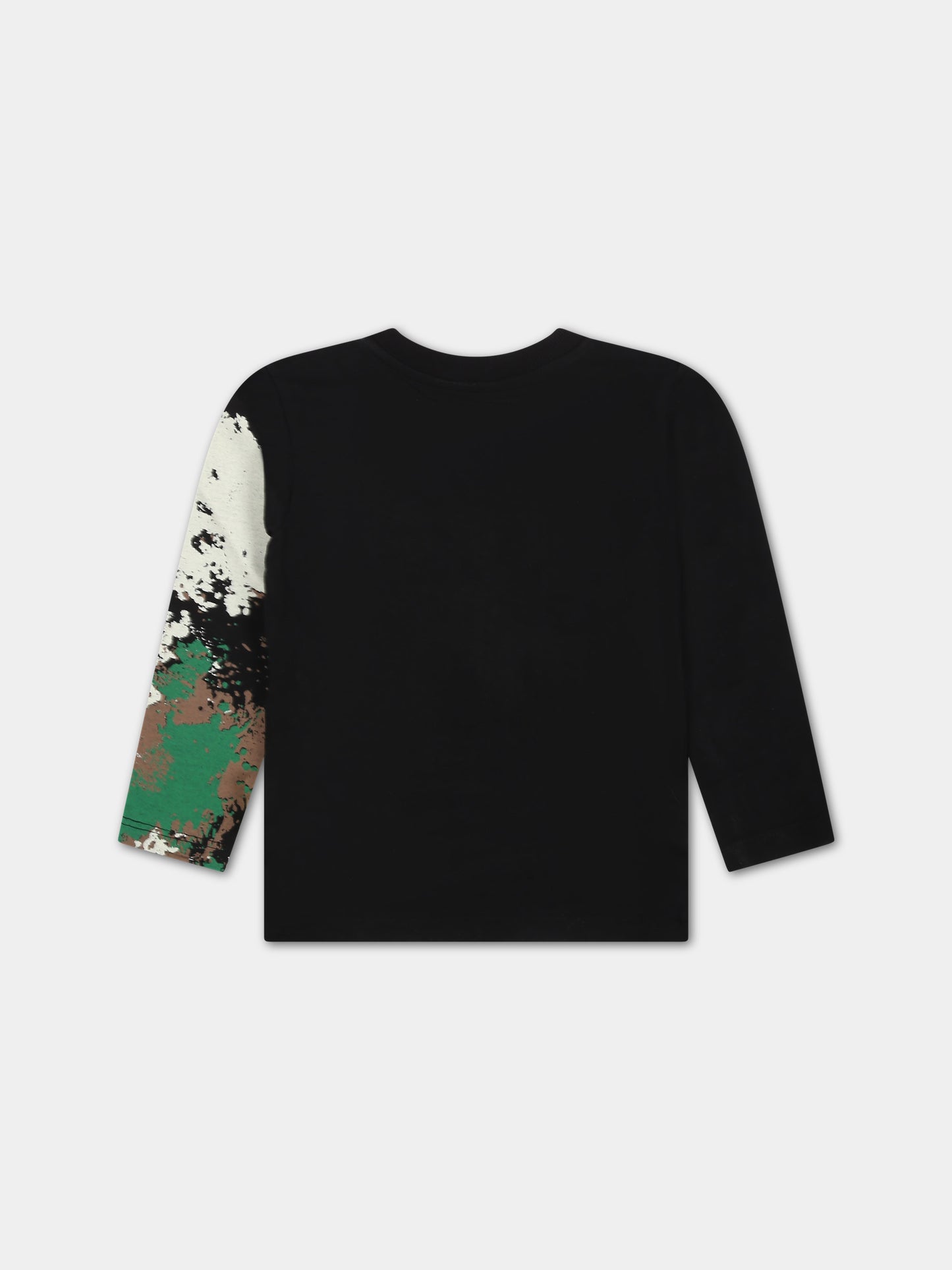 T-shirt nera per neonato con logo,Barrow,F3BKUNTH133 110