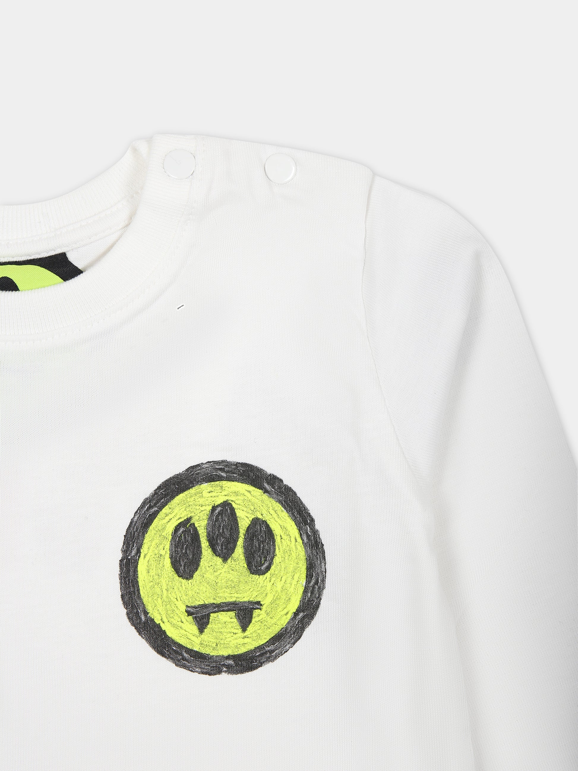 T-shirt bianca per neonati con logo,Barrow,F3BKUNTH136 002