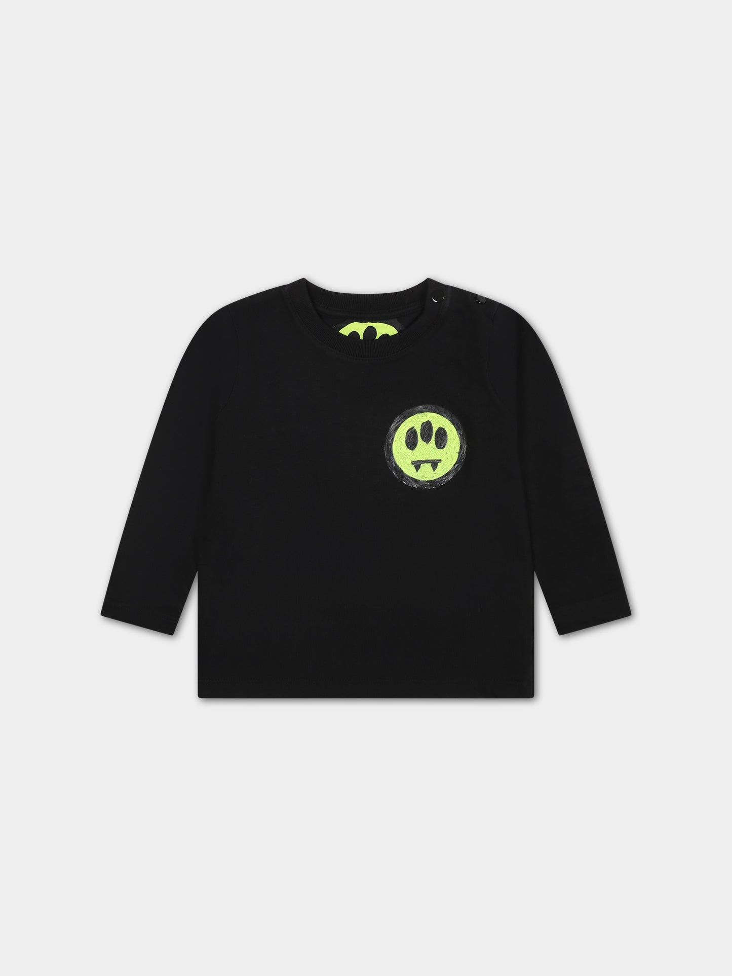 T-shirt nera per neonati con logo,Barrow,F3BKUNTH136 110