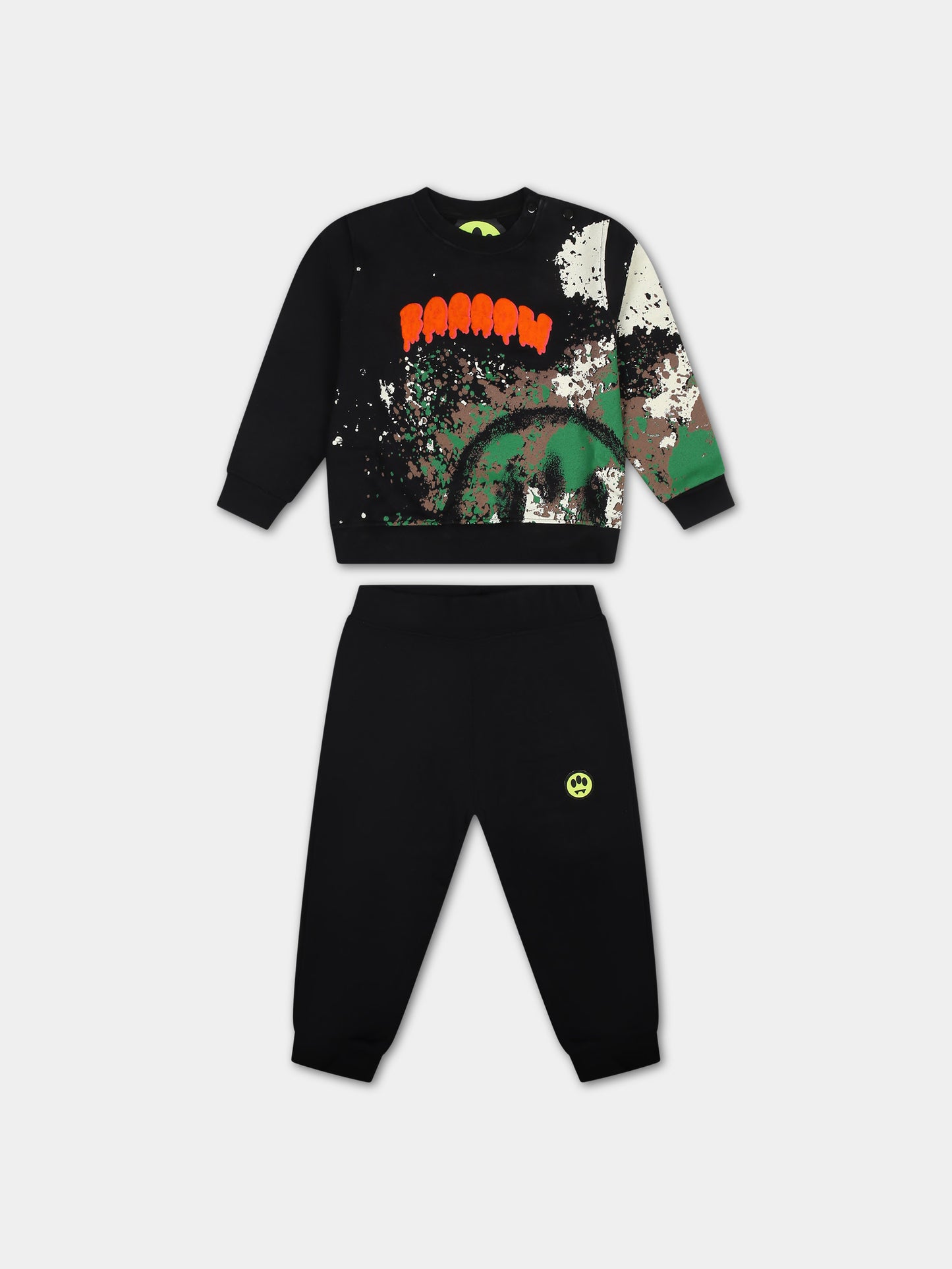 Completo nero per neonato con logo,Barrow,F3BKUNTP134 110