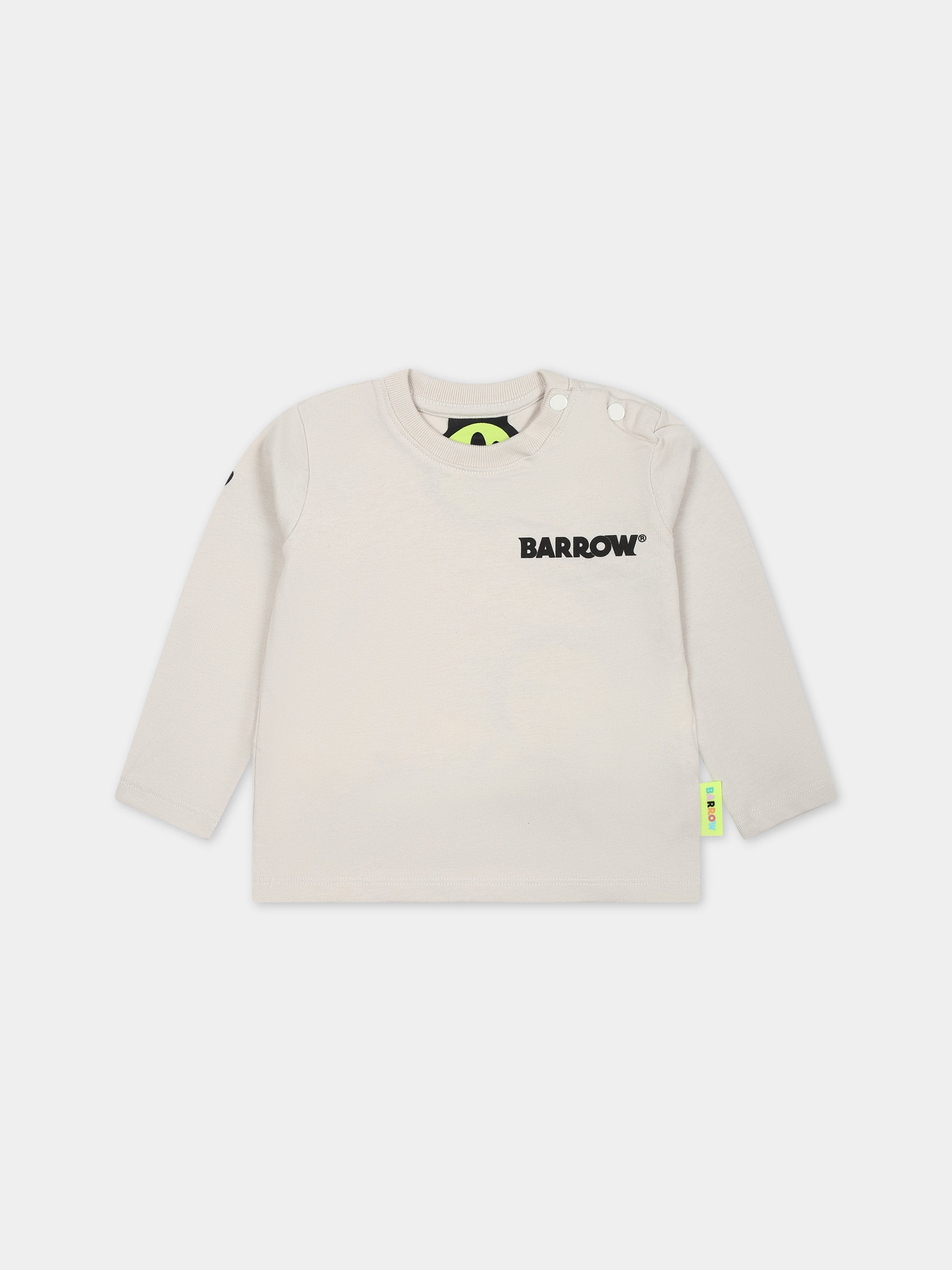 T-shirt beige per neonati con logo,Barrow,F3BKNGTH115 BW009