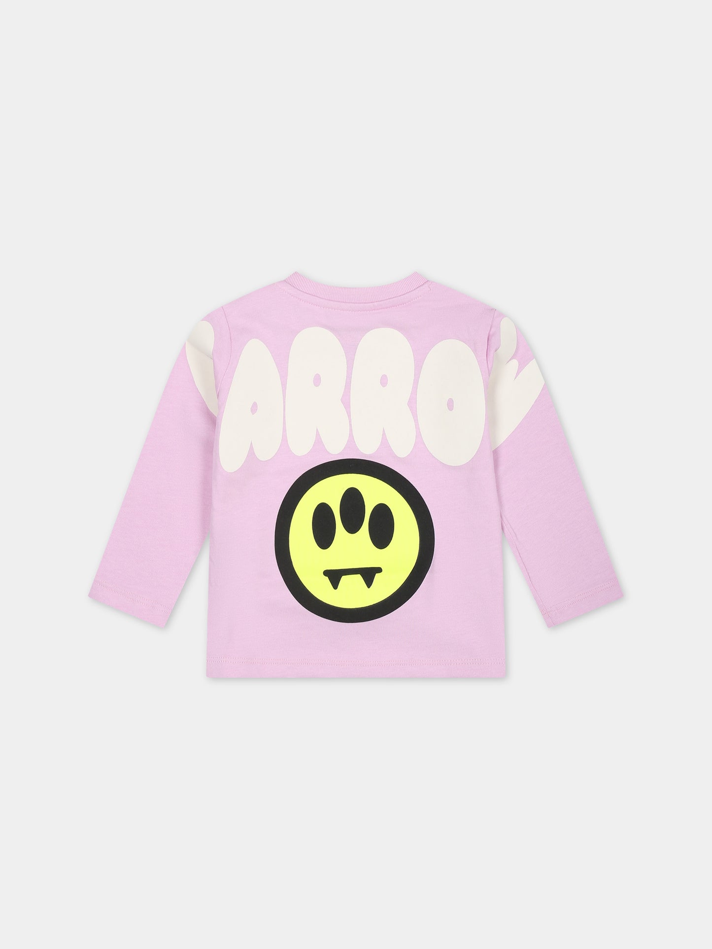 T-shirt rosa per neonata con logo,Barrow,F3BKNGTH115 BW014