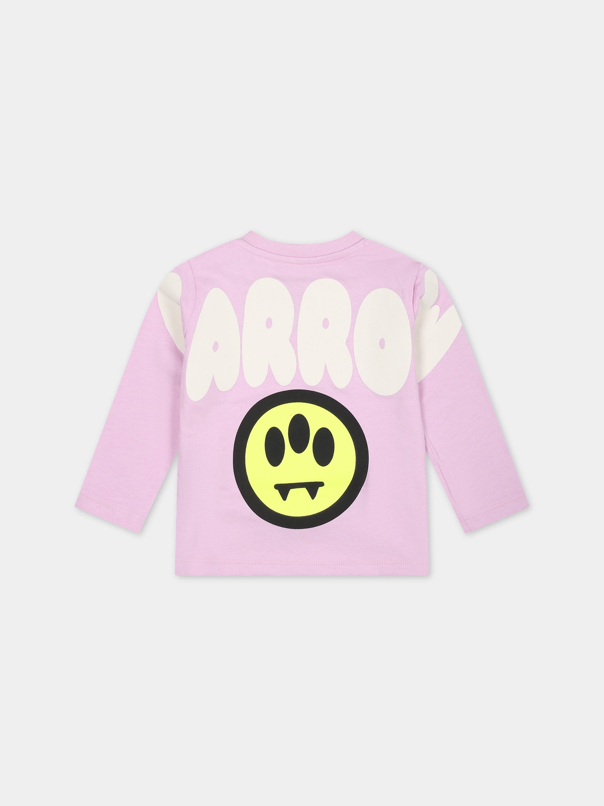 T-shirt rosa per neonata con logo,Barrow,F3BKNGTH115 BW014