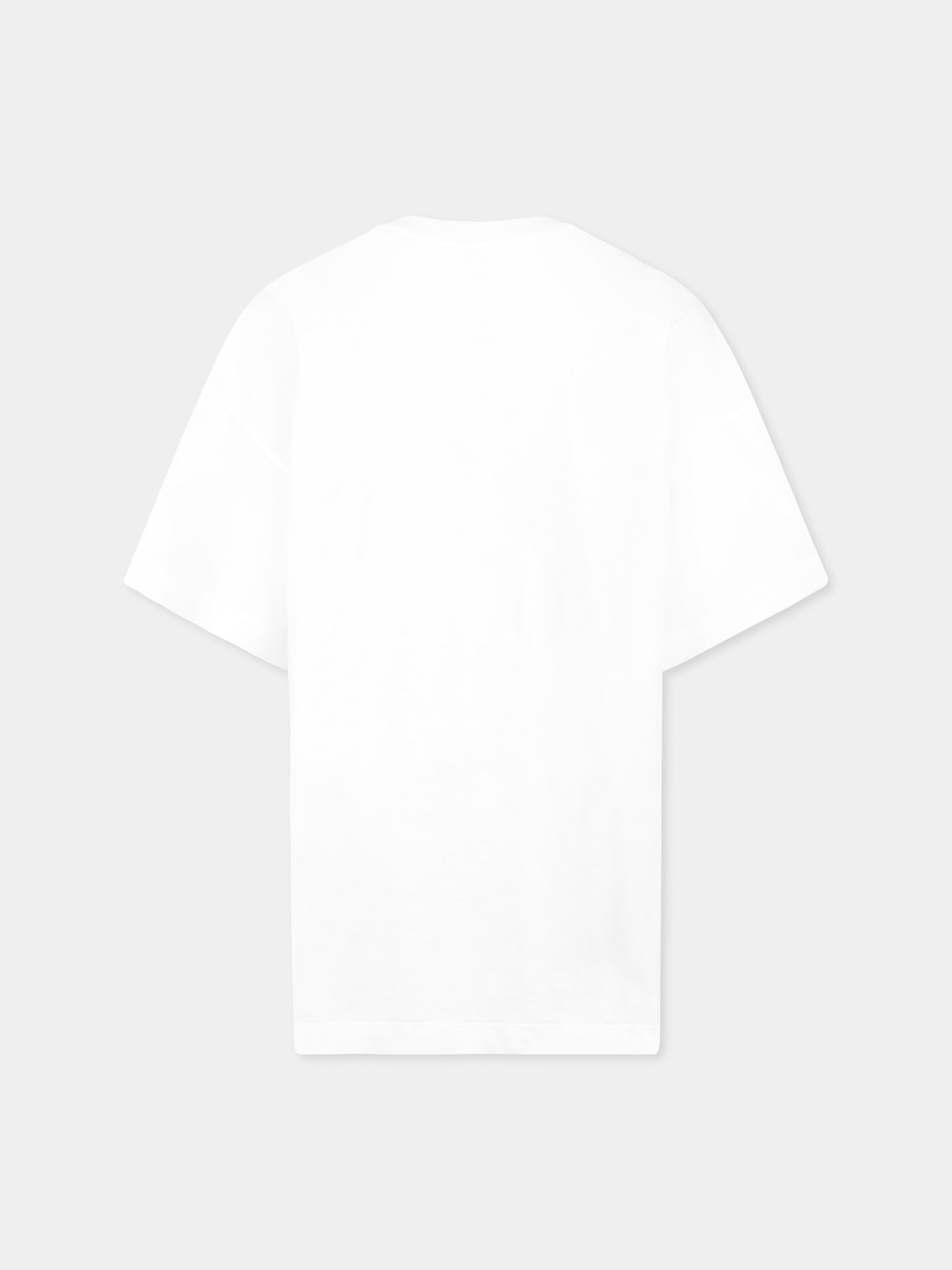 White T-shirt for boy with Fendi bear print