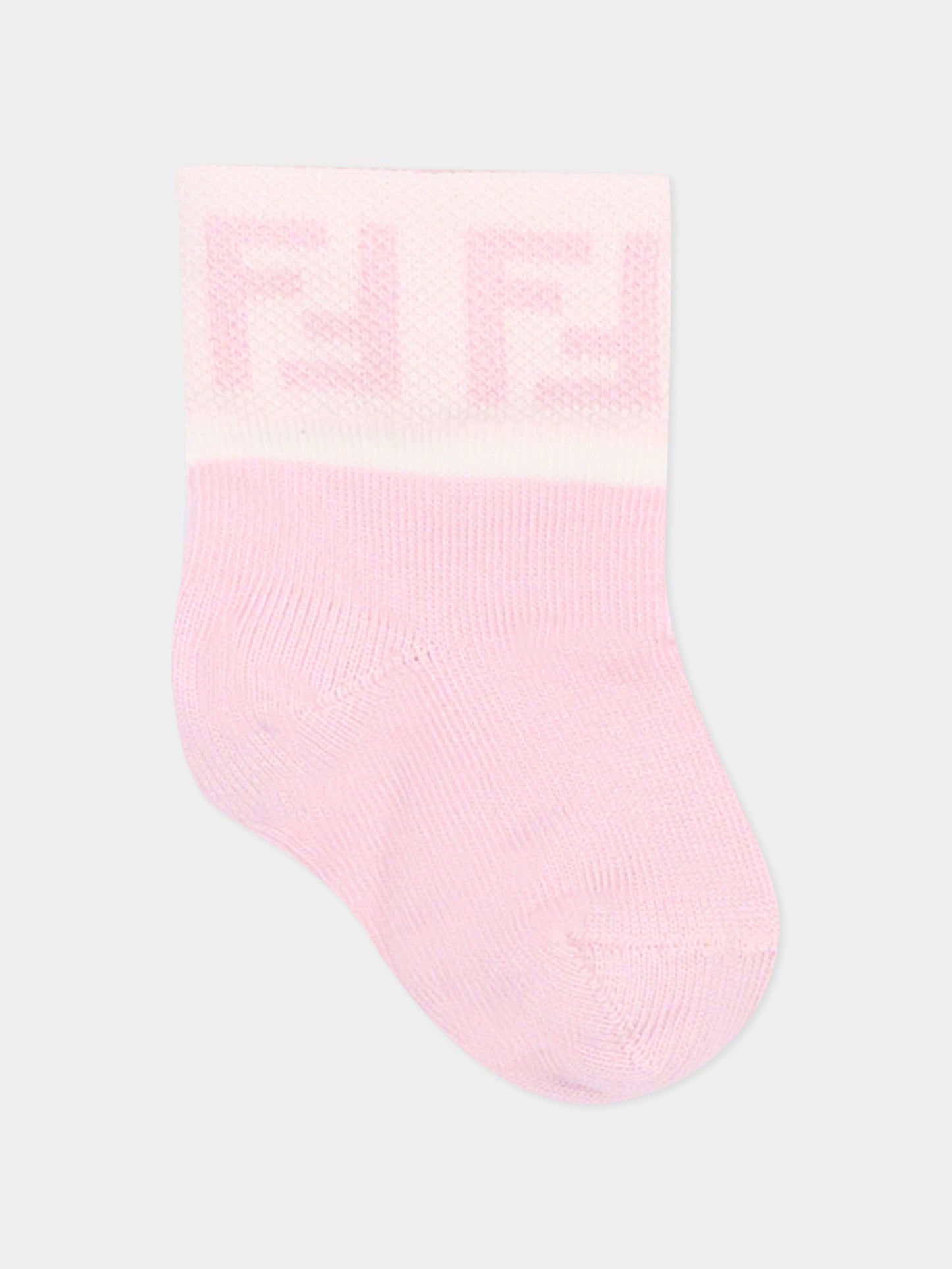 Multicolor socks set for baby girl with double F