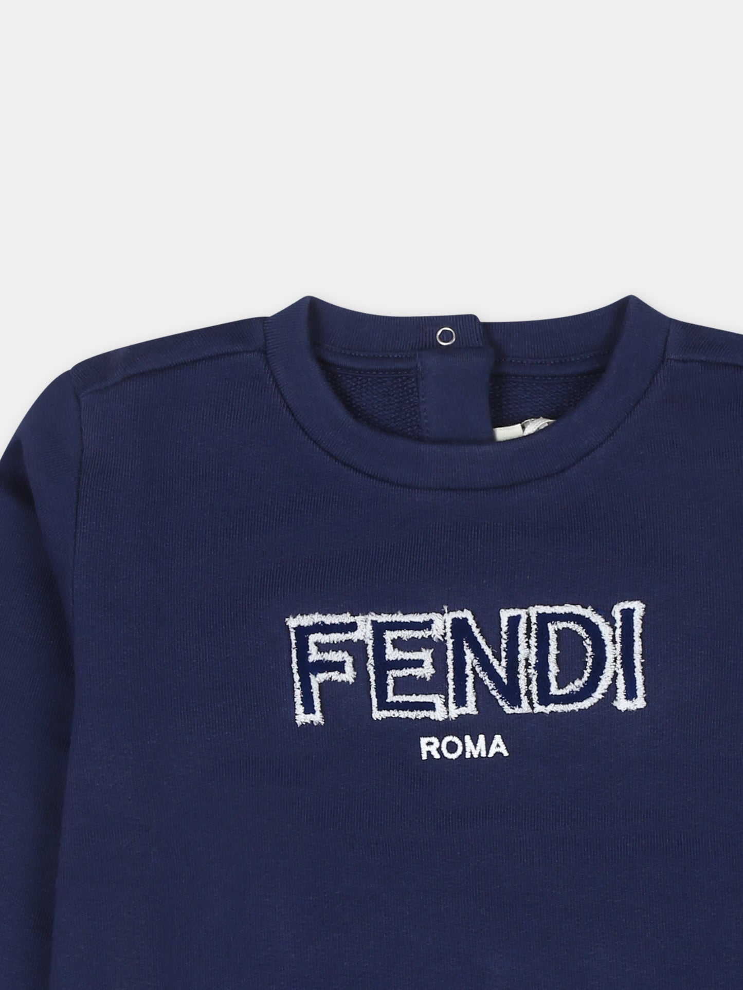 Felpa blu per neonato con logo Fendi,Fendi Kids,BUH071 5V0 F1I11