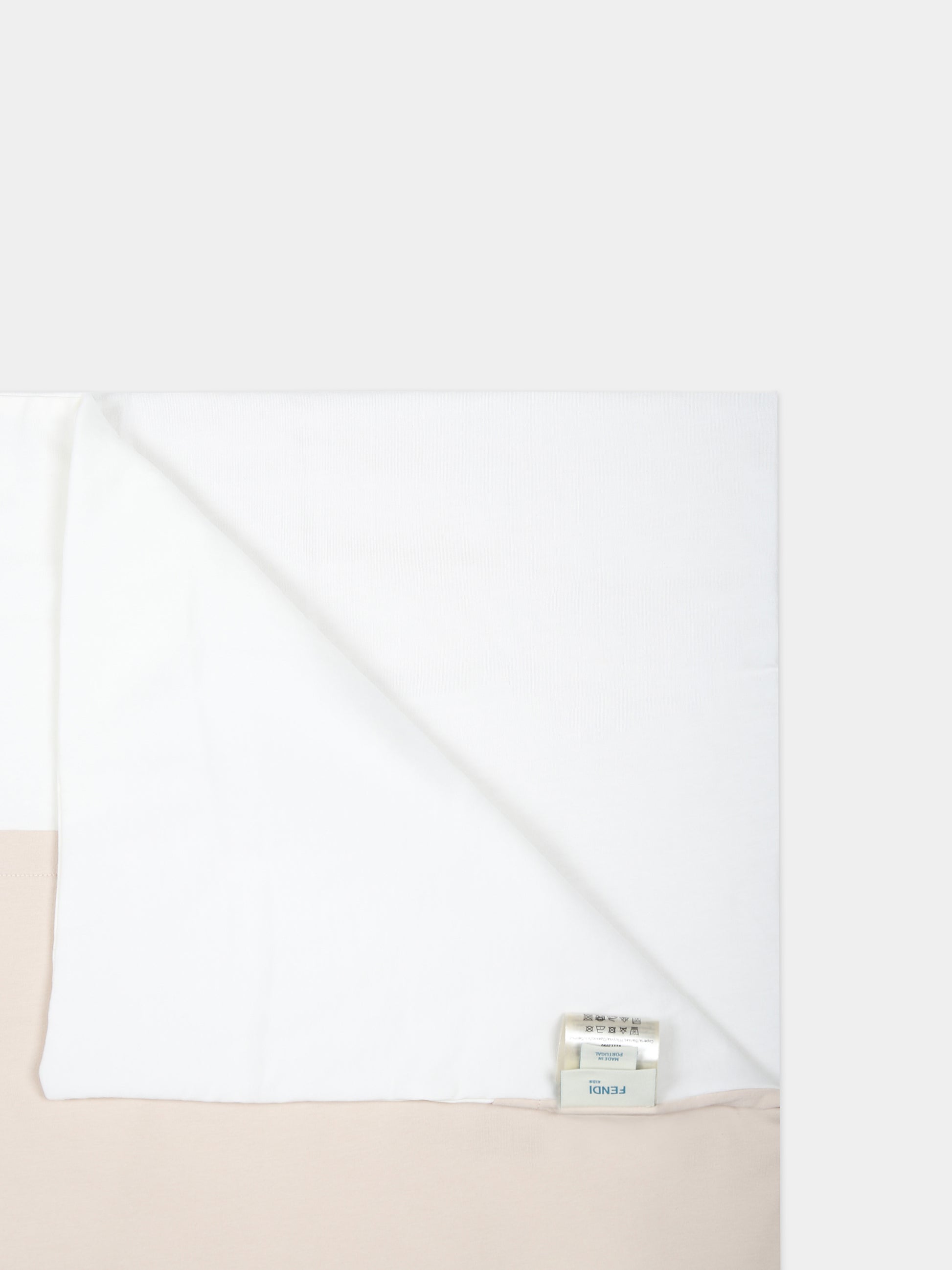 Coperta beige per neonati con orsetto e logo Fendi,Fendi Kids,BUJ282 ST8 F19J5