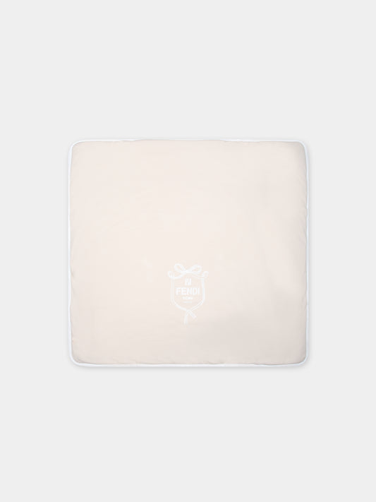 Coperta beige per neonati con logo Fendi,Fendi Kids,BUJ280 ST8 F19J5