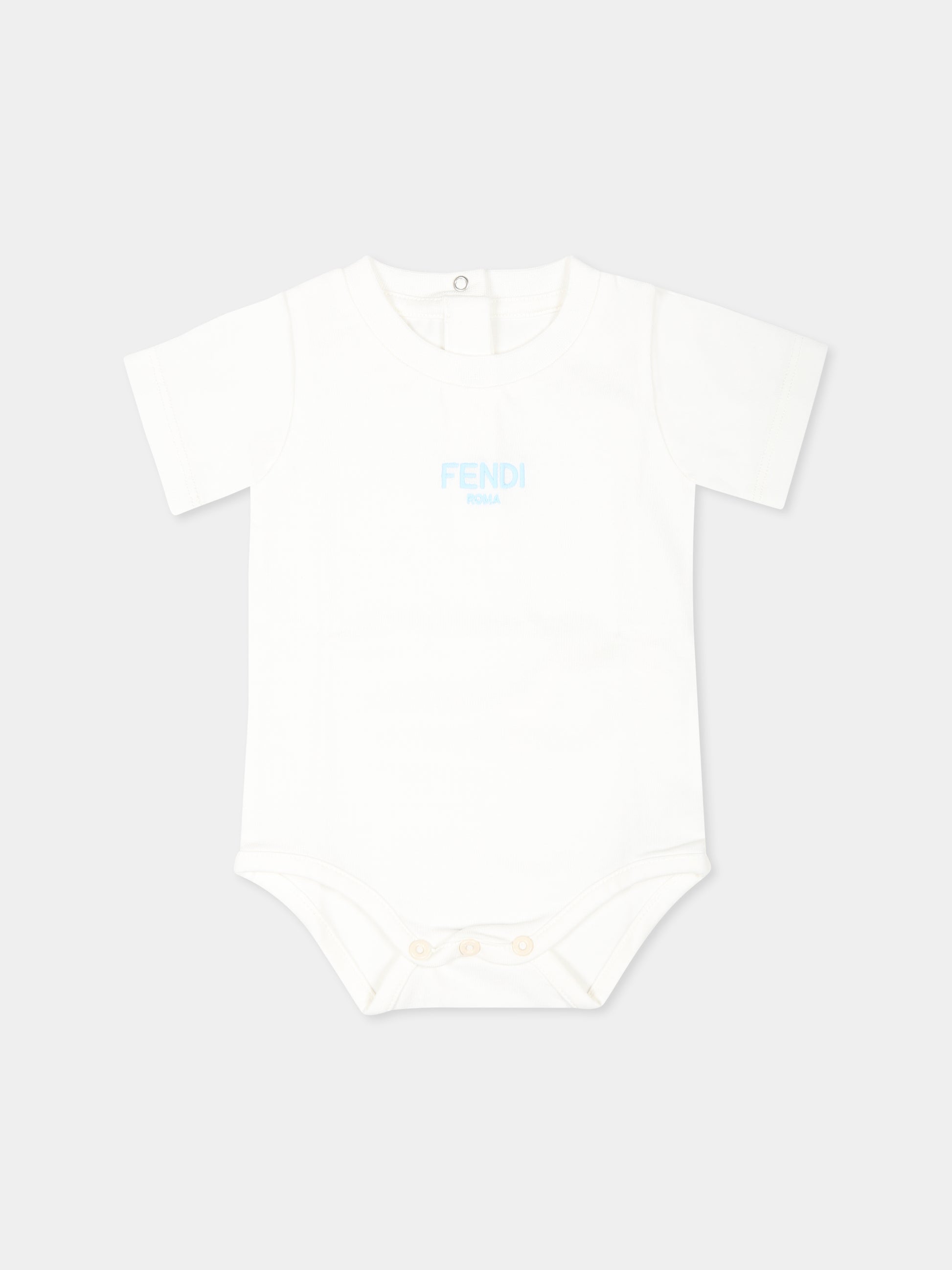 Set body celeste per neonato con logo,Fendi Kids,BUK123 ST8 F19J4