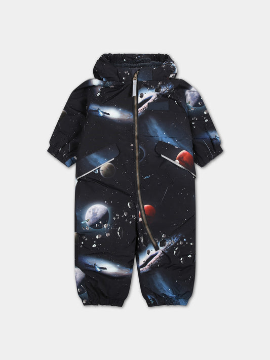 Tuta da neve multicolor per bambino con stampa e logo,Molo,5W23N102 6889