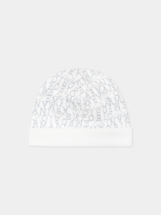 Cappello bianco per neonato con aquilotto,Emporio Armani,6DN404 NJ10Z F917