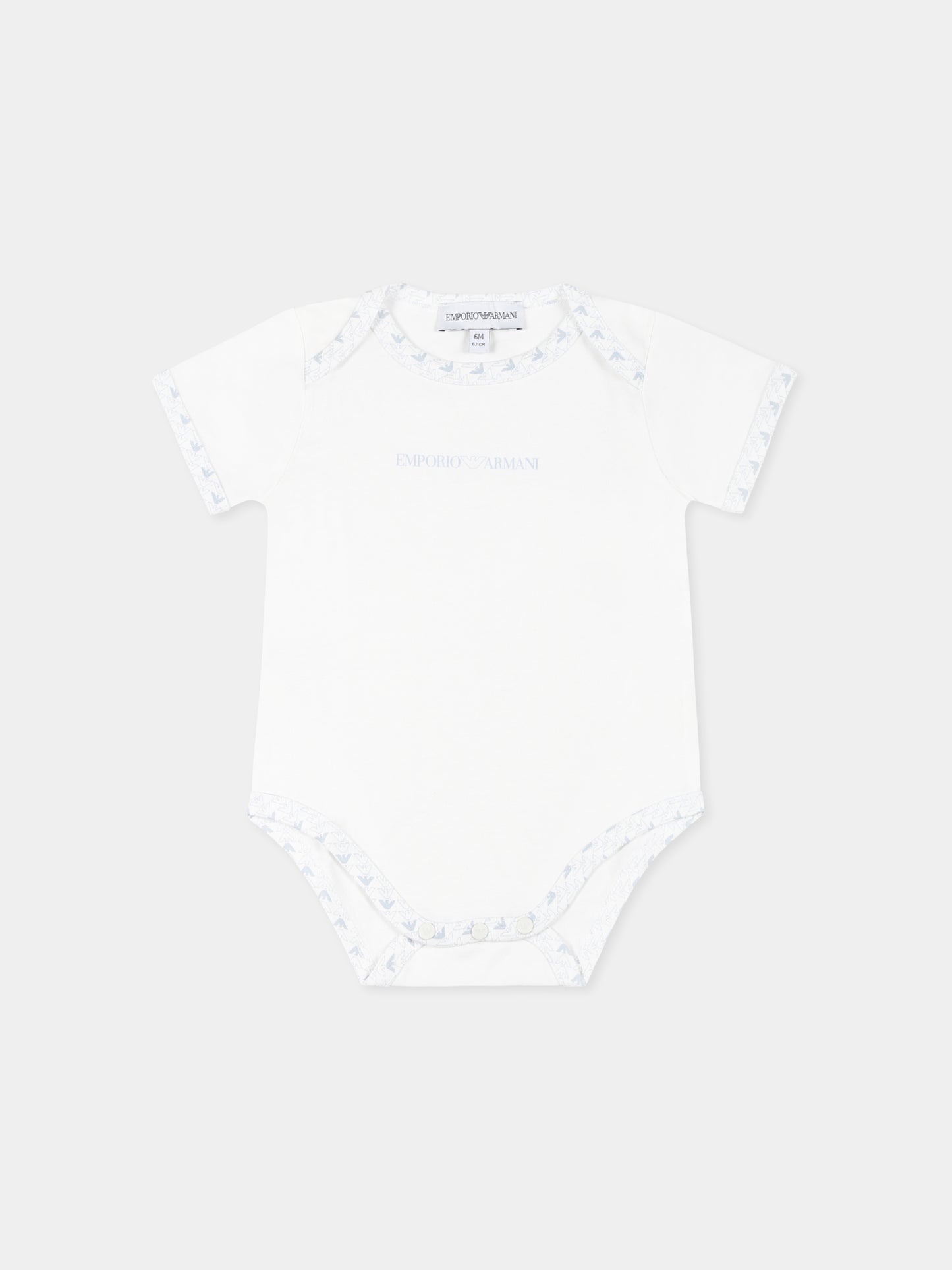 Set body bianco per neonato con aquilotto,Emporio Armani,EY000010 AF10913 FB054