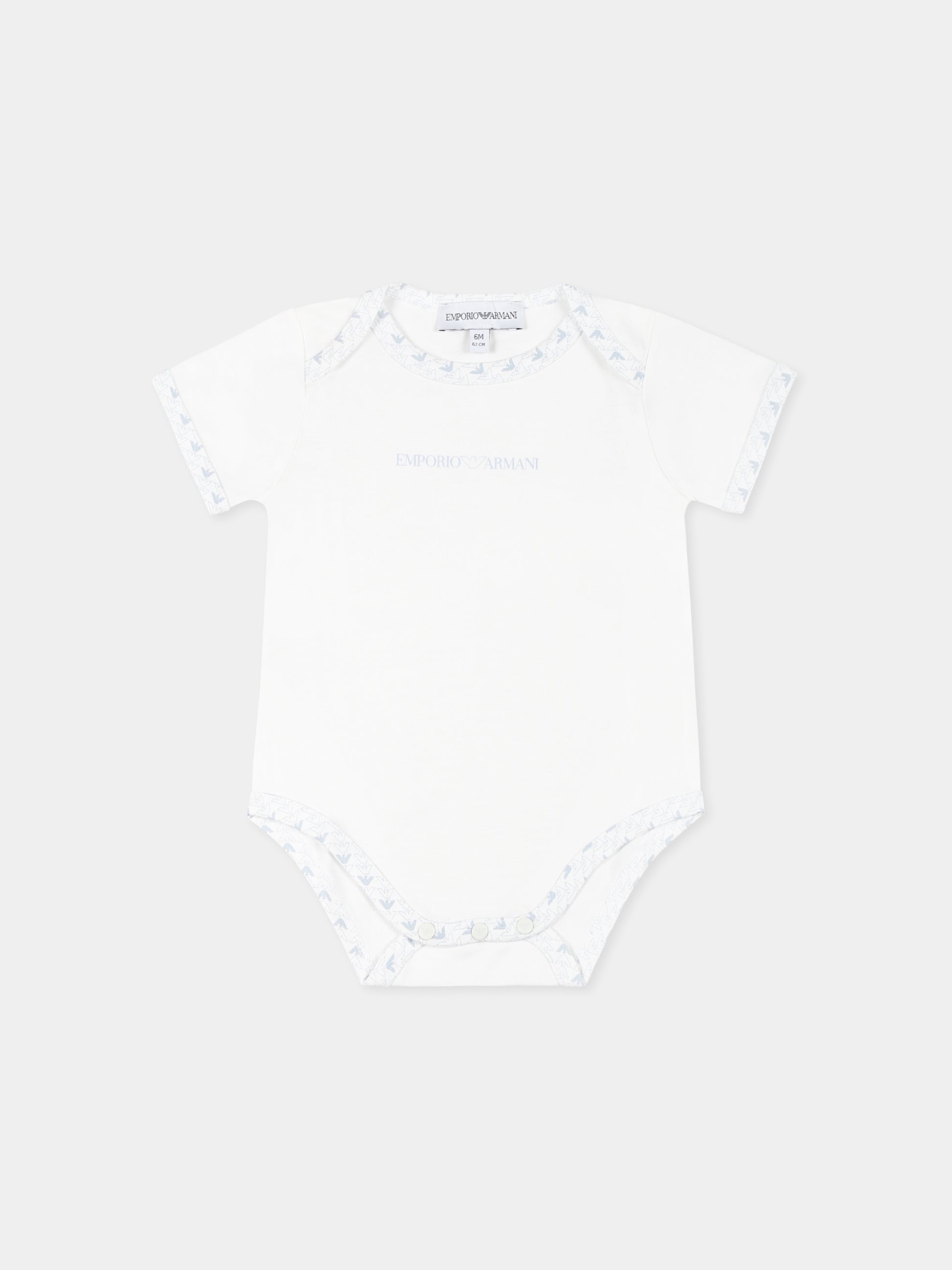 Set body bianco per neonato con aquilotto,Emporio Armani,EY000010 AF10913 FB054