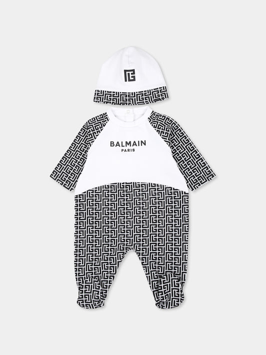 Set tutina nero per neonati con logo,Balmain Kids,BVB50A Z2411 100NE