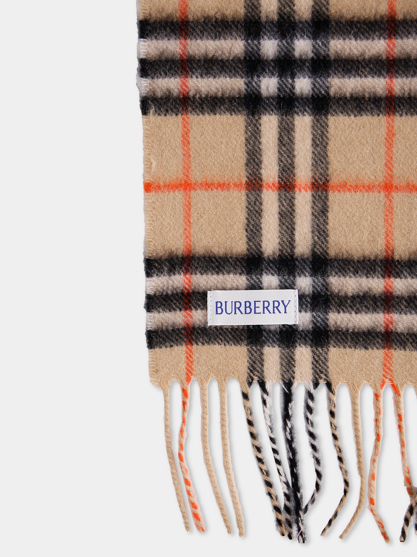 Sciarpa beige per bambini con check vintage,Burberry Kids,8089369 B9368