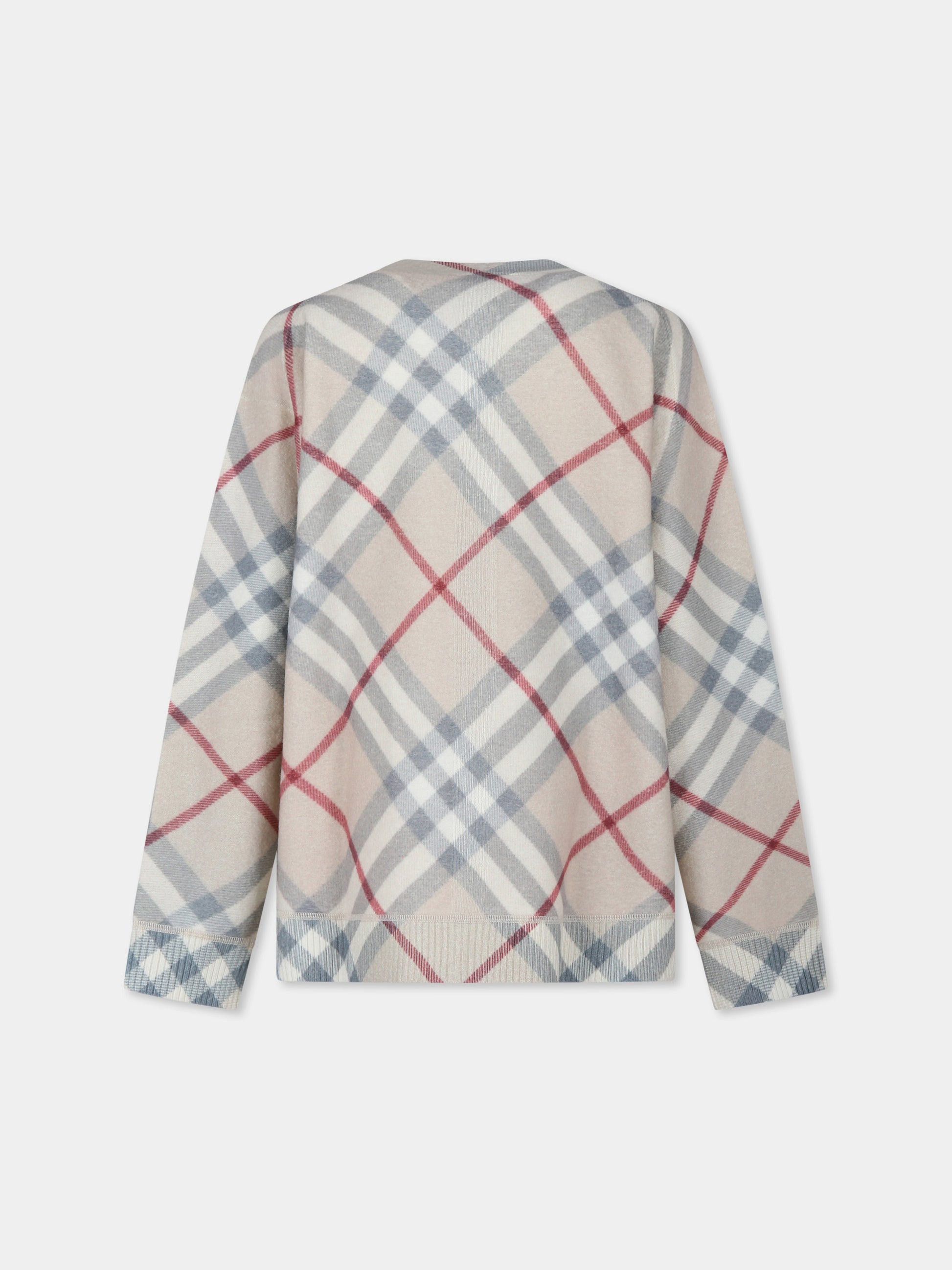 Cardigan beige per bambini con check vintage,Burberry Kids,8093145 A2205