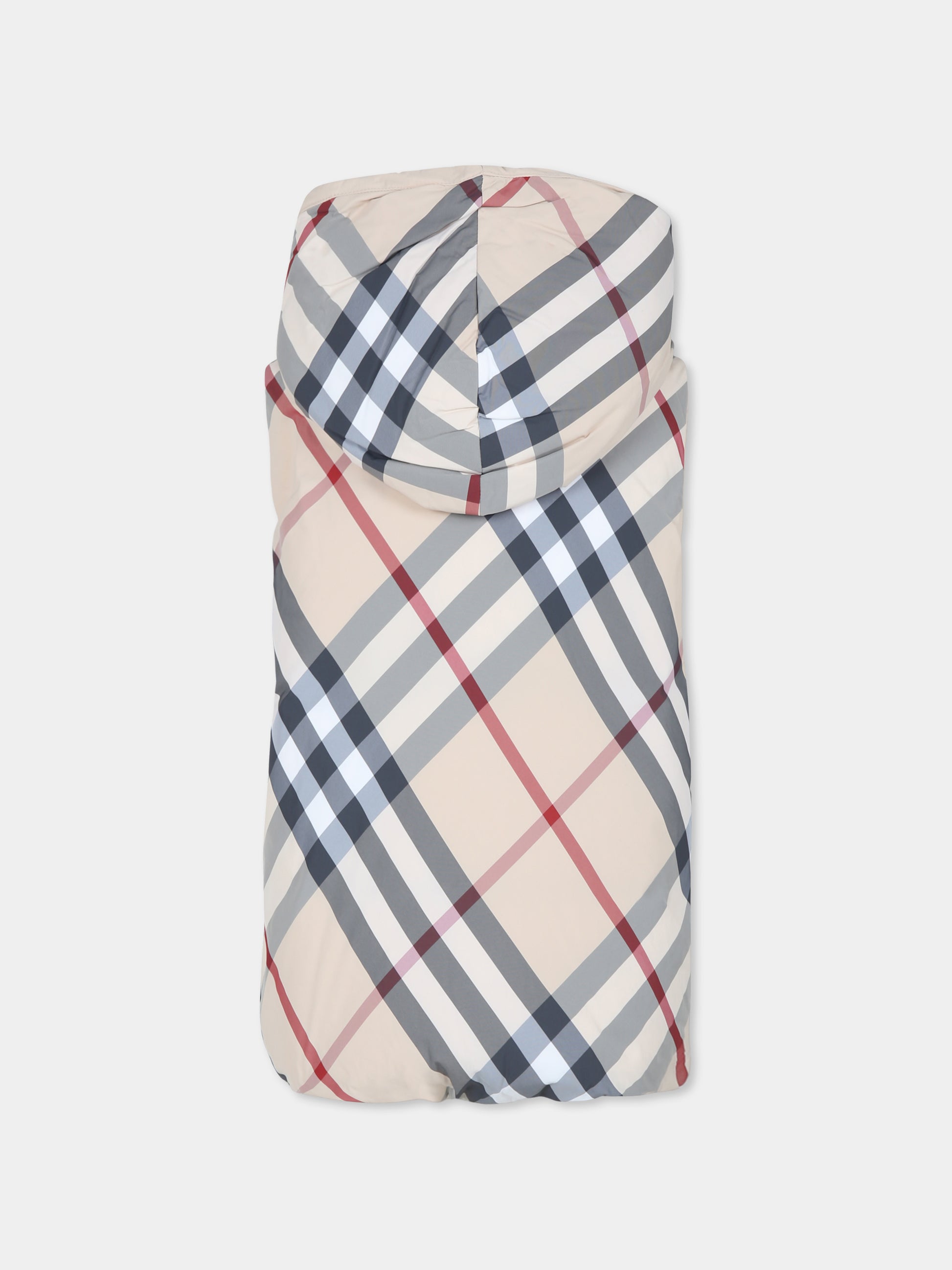 Gilet beige reversibile per bambini con check vintage,Burberry Kids,8092515 A2205