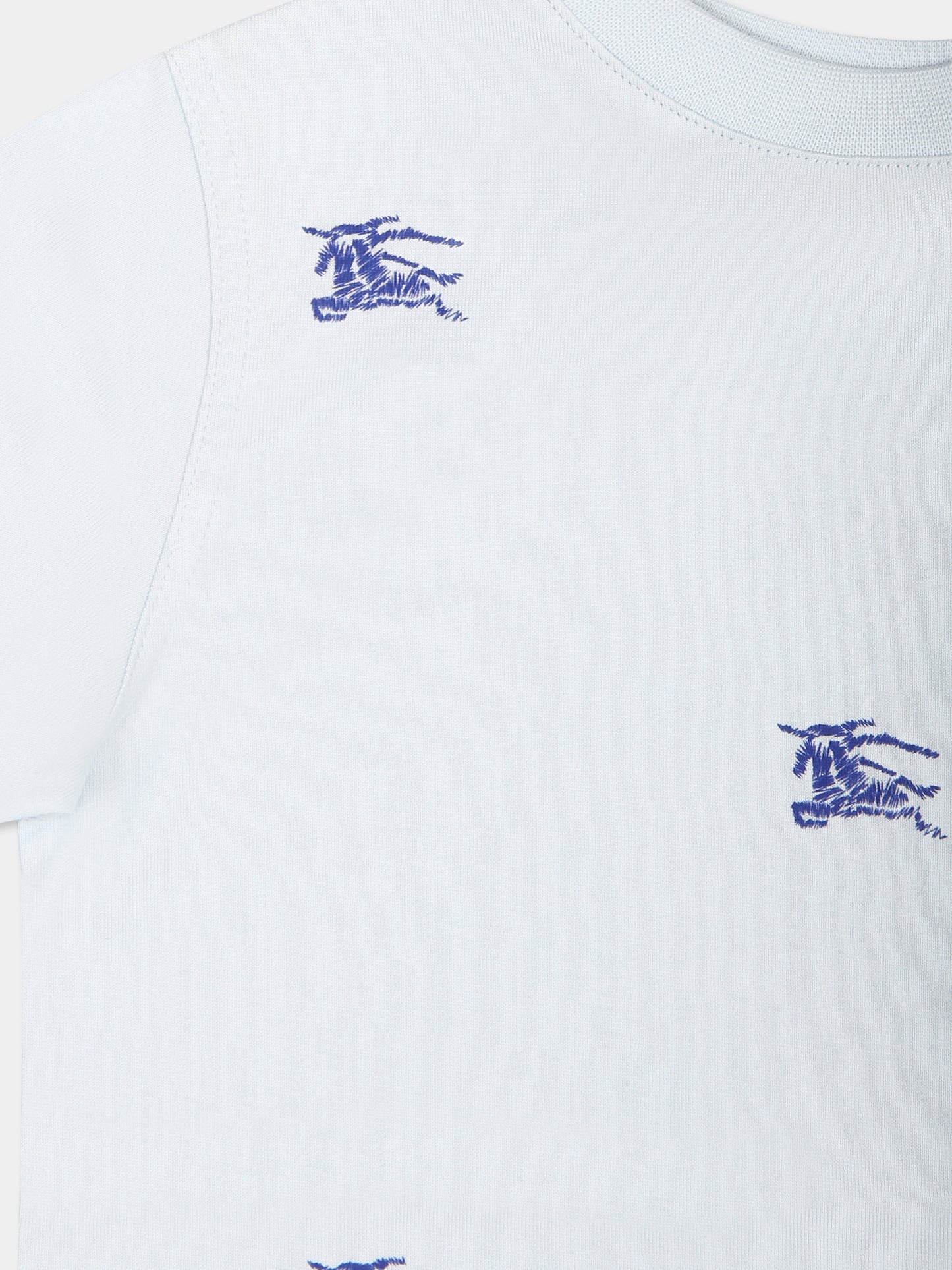 T-shirt celeste per neonato con cavaliere equestre,Burberry Kids,8093210 A3149