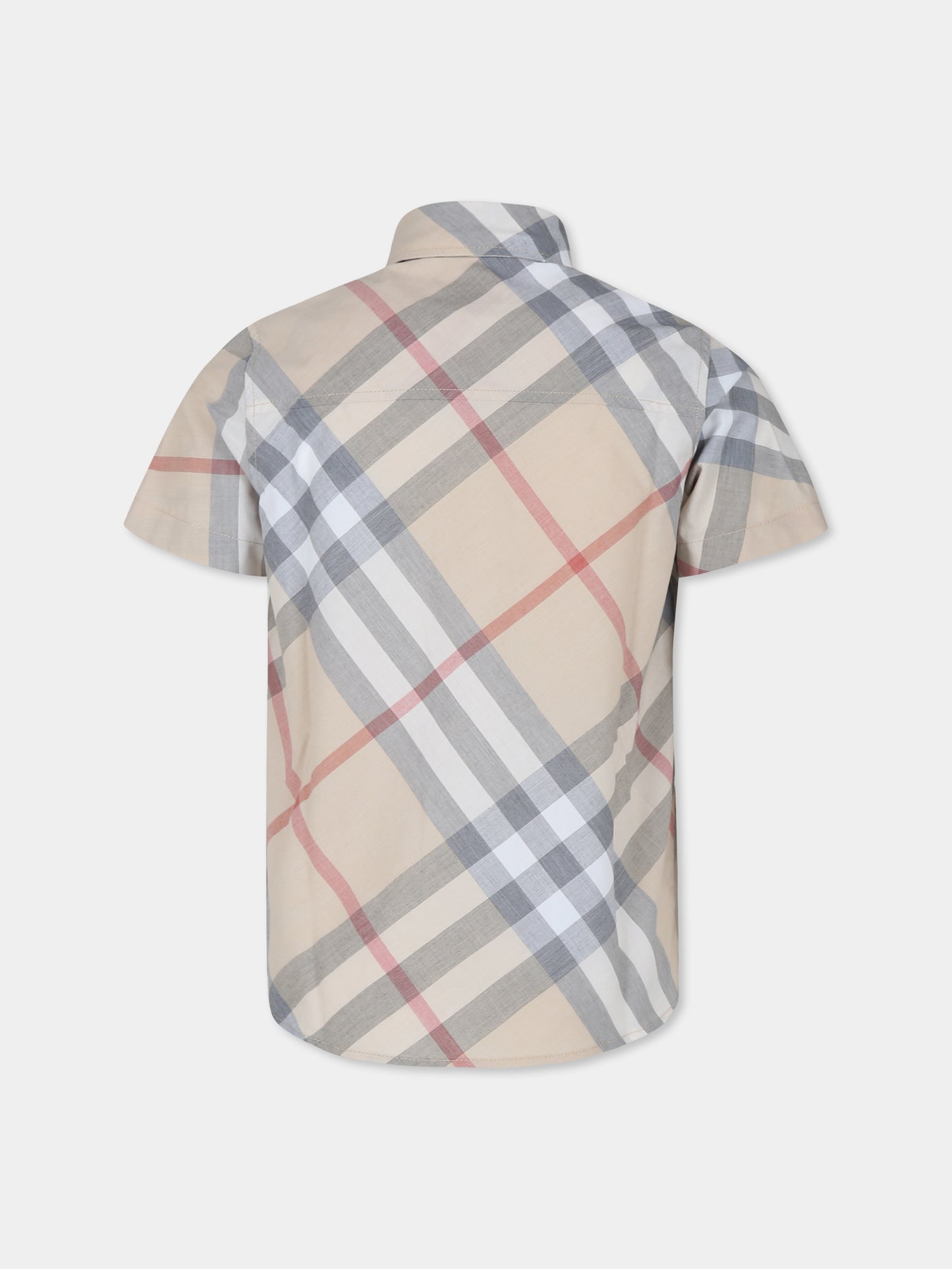 Camicia beige per bambino con check vintage,Burberry Kids,8092353 A2205