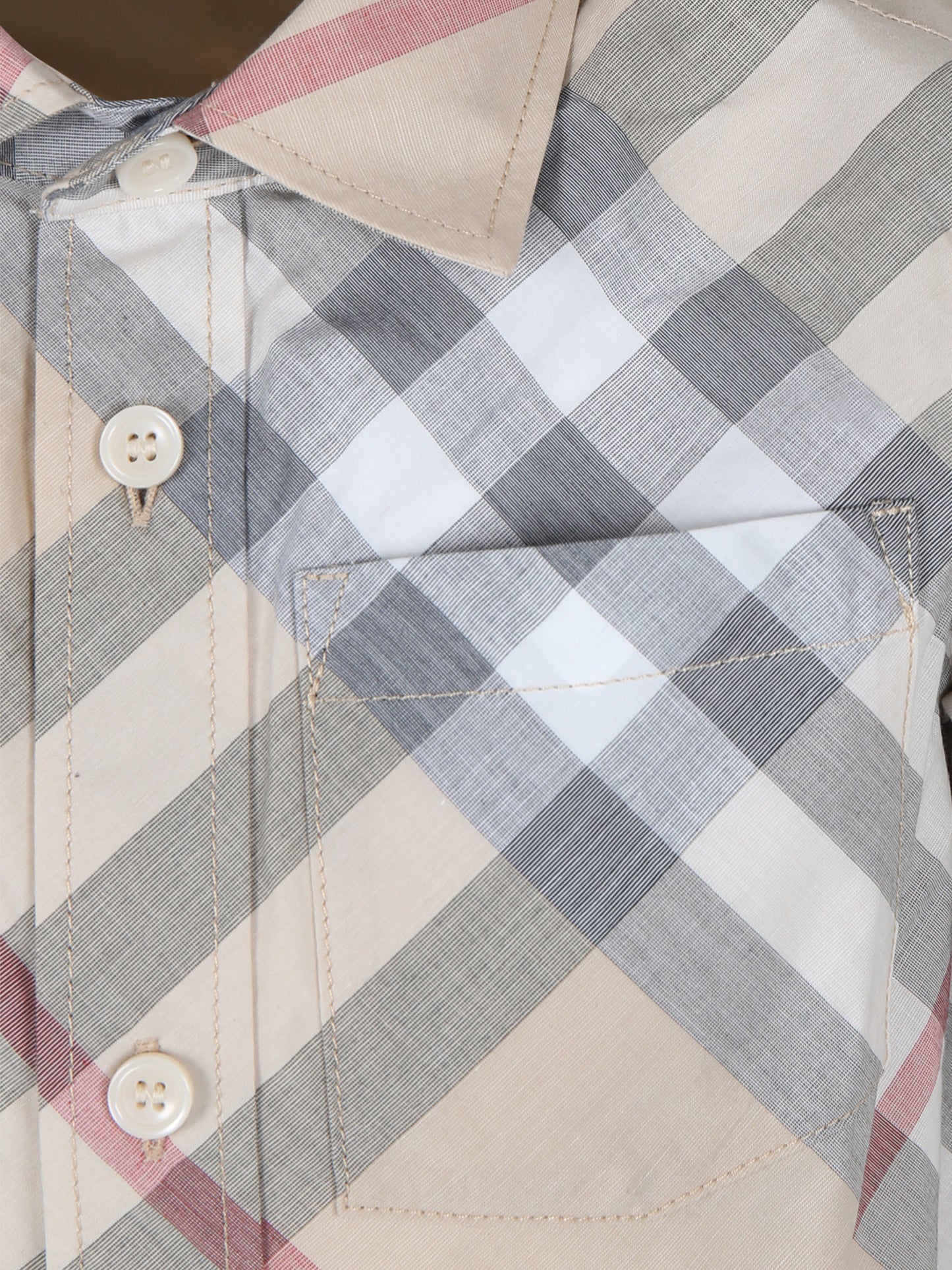 Camicia beige per bambino con check vintage,Burberry Kids,8092353 A2205