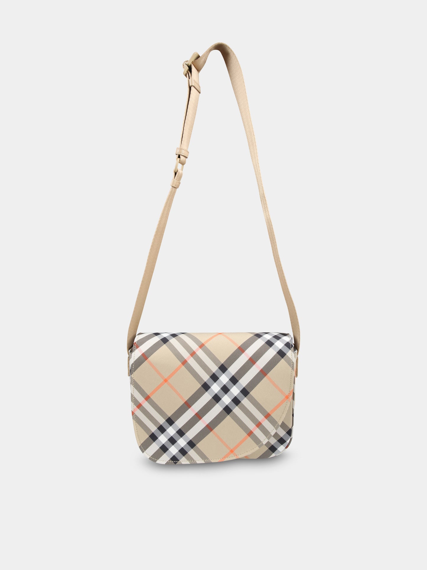 Borsa beige per bambina con check vintage,Burberry Kids,8089506 B9368