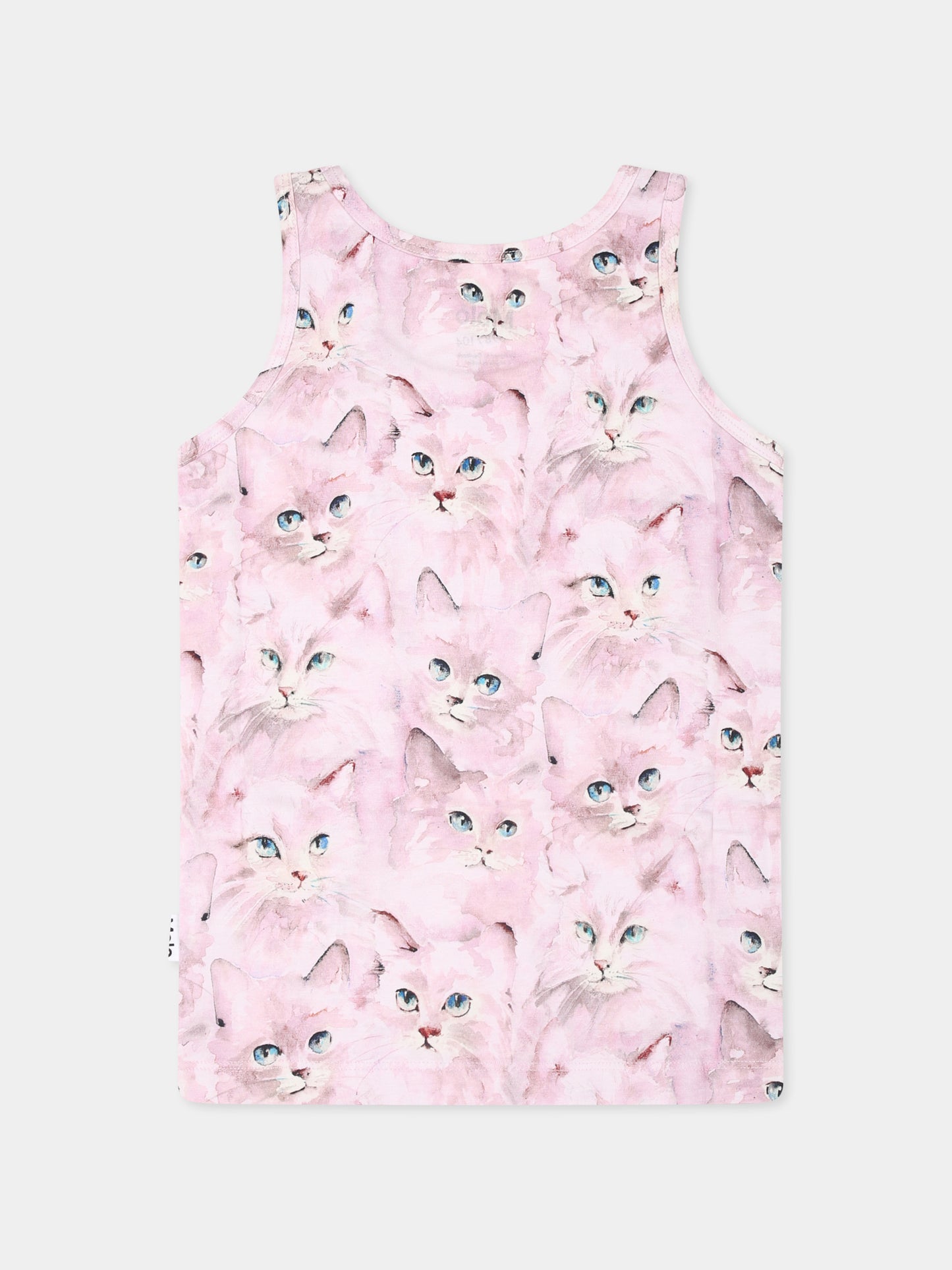 Set slip rosa per bambina con stampa gatti,Molo,2W24Q801 9208