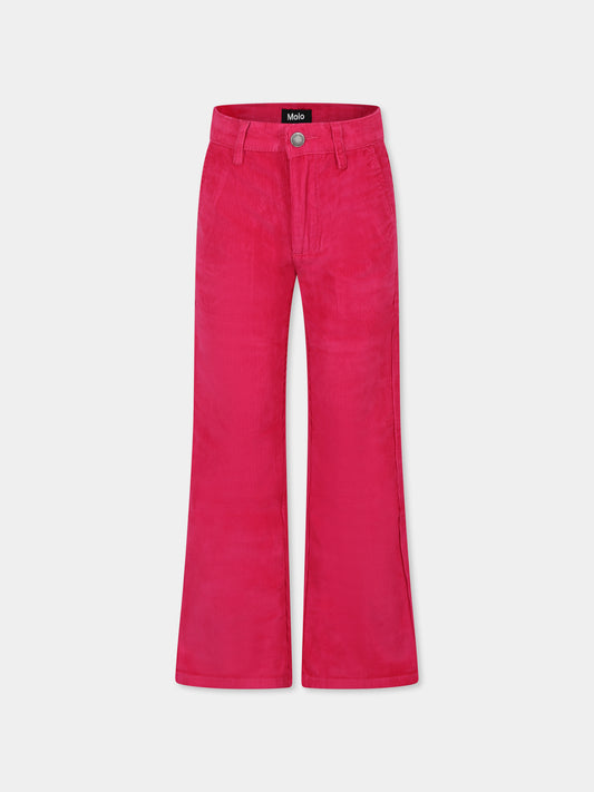 Pantaloni fucsia Aida per bambina con logo,Molo,2W24I105 8488