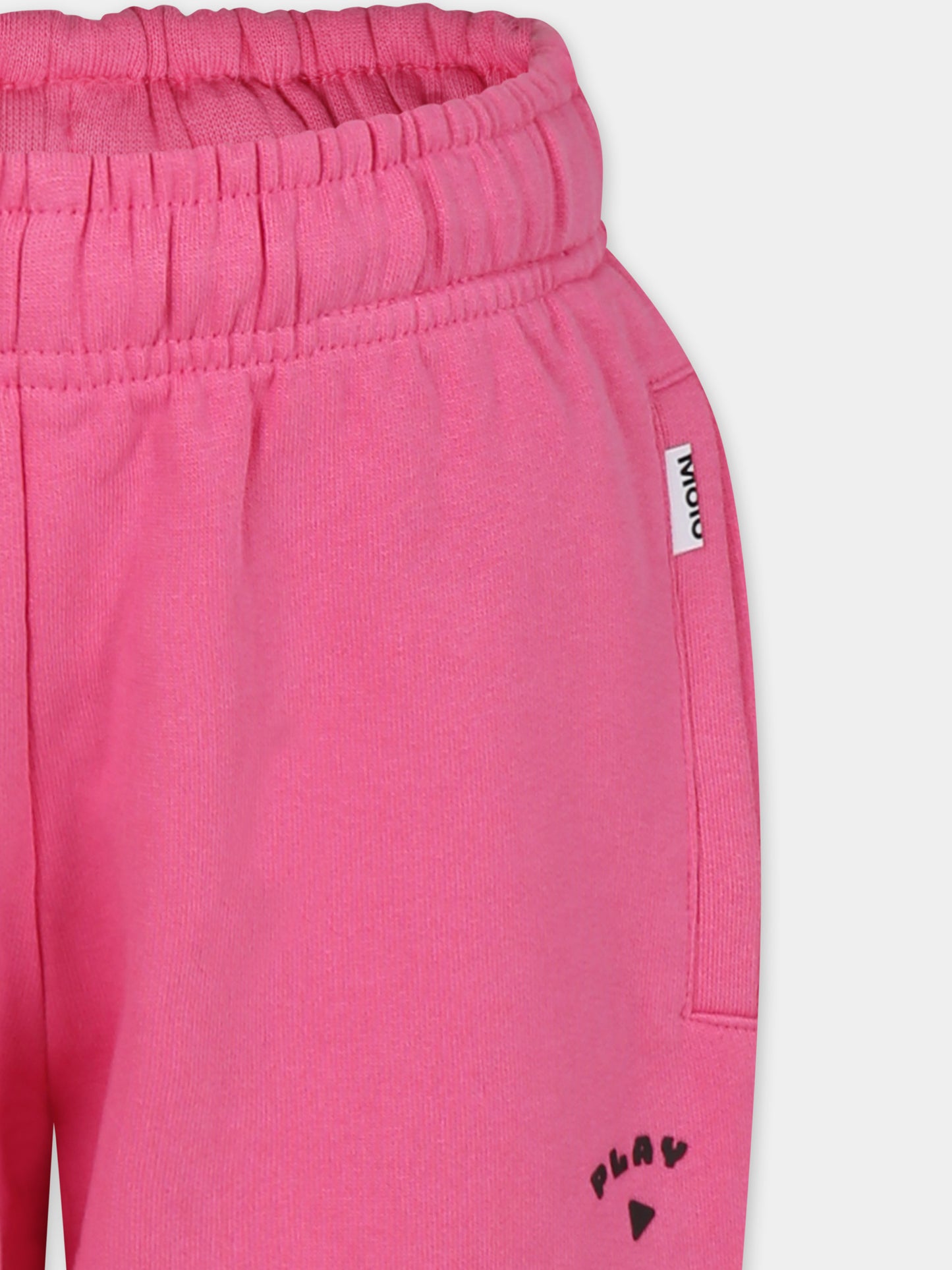 Pantaloni rosa Adan per bambina con scritta Play,Molo,2W24I202 8488