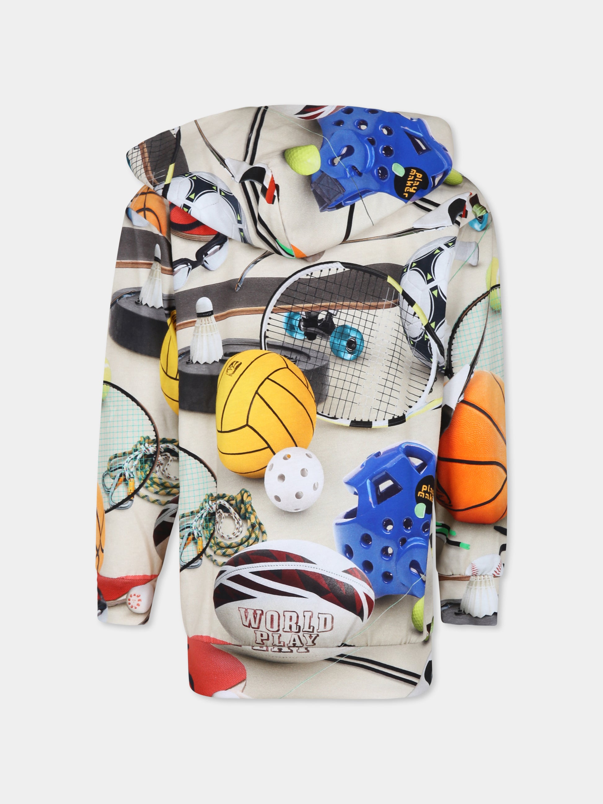 T-shirt beige per bambino con stampa sport,Molo,1W24A301 9149