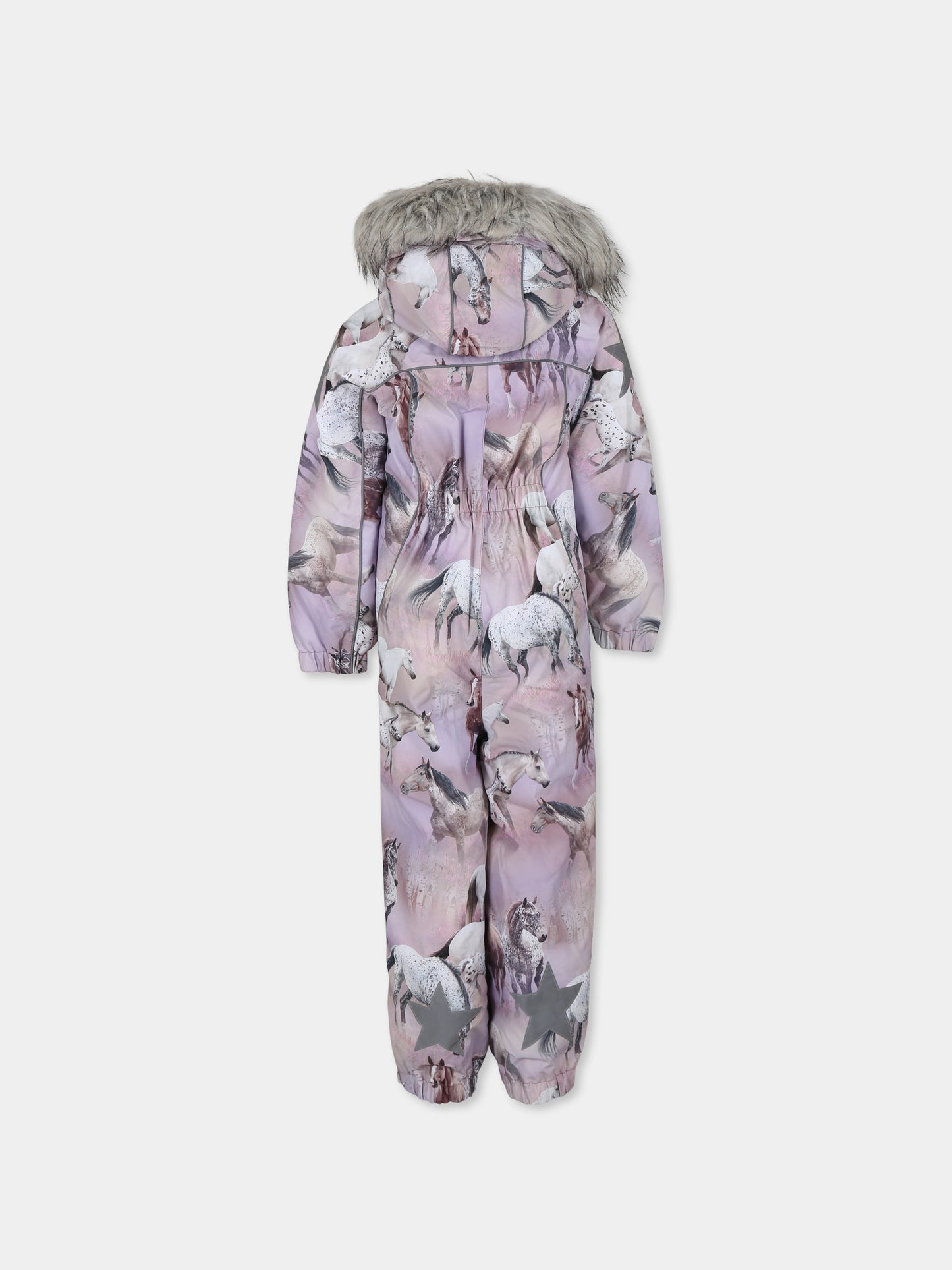 Tuta da neve rosa Polaris Fur per bambina con cavalli,Molo,5W24N204 9109