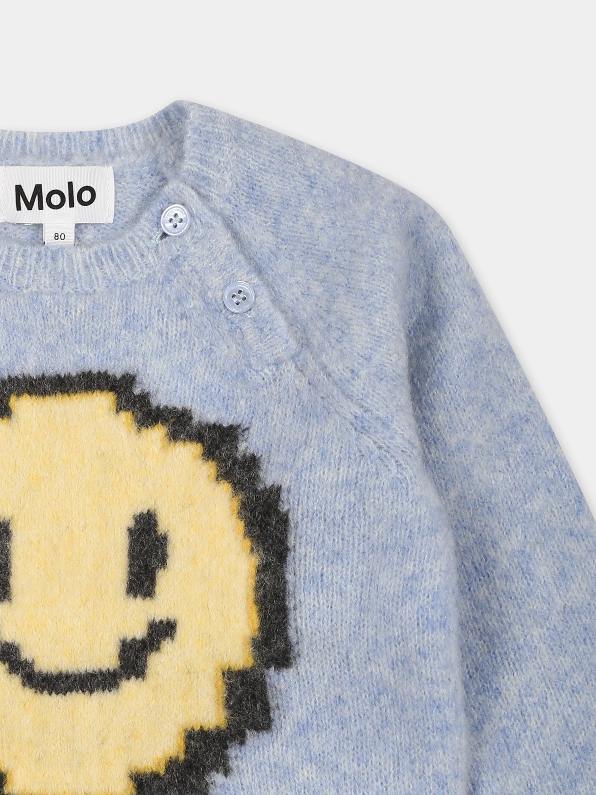 Maglione celeste Bless per neonato con smile,Molo,6W24K203 3639