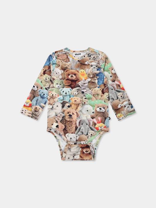 Body multicolor Foss per neonati con stampa Teddy Friends,Molo,6W24B206 9159