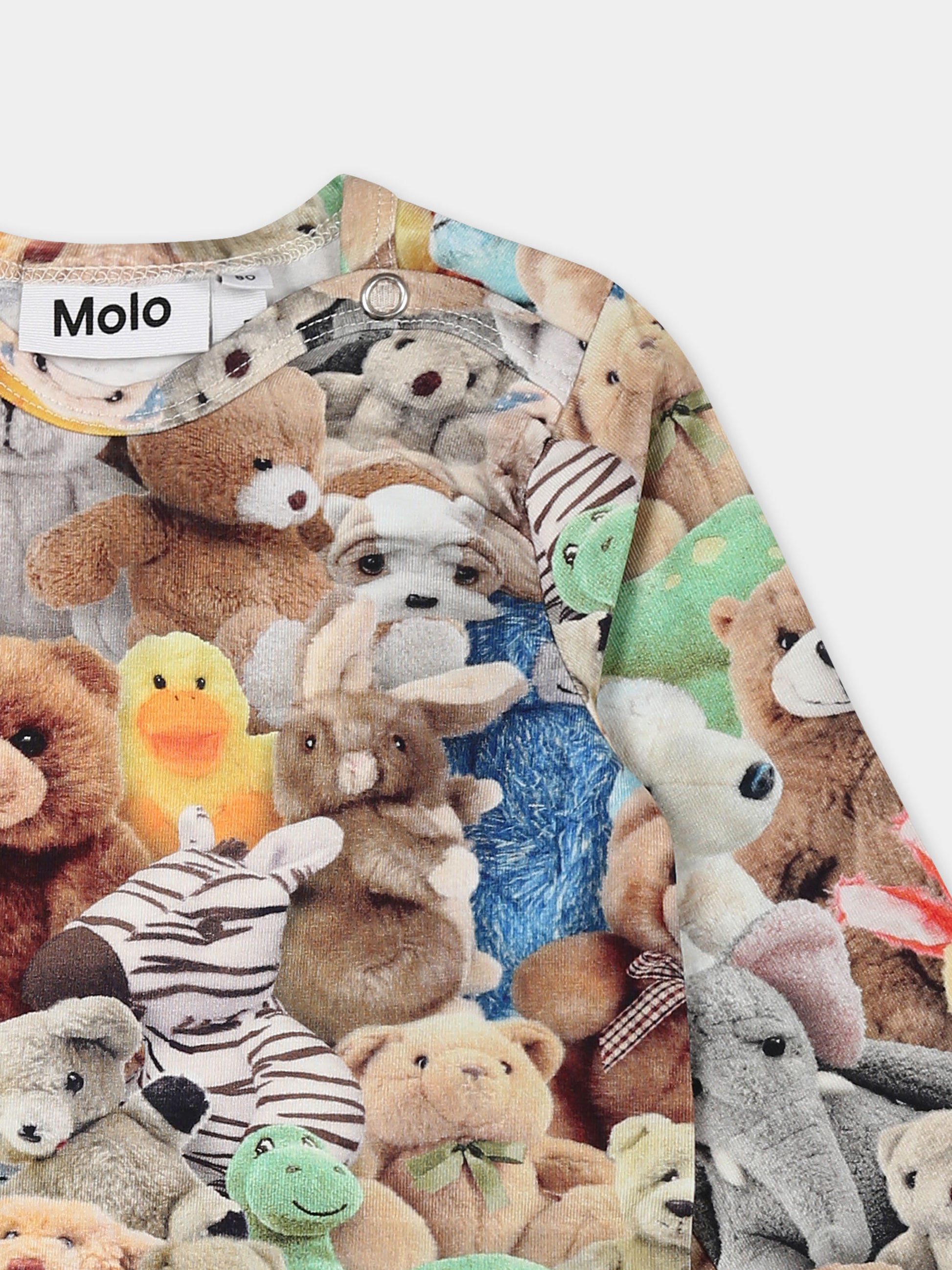 Body multicolor Foss per neonati con stampa Teddy Friends,Molo,6W24B206 9159