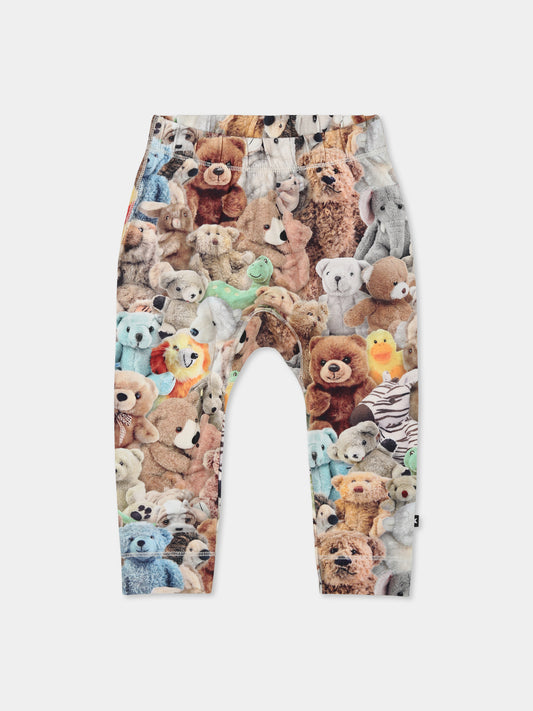 Leggings multicolor Seb per neonati con stampa Teddy Friends,Molo,6W24I227 9159