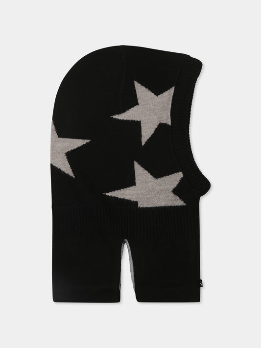 Balaclava nera Snow per bambini con stelle,Molo,7W24S401 0099