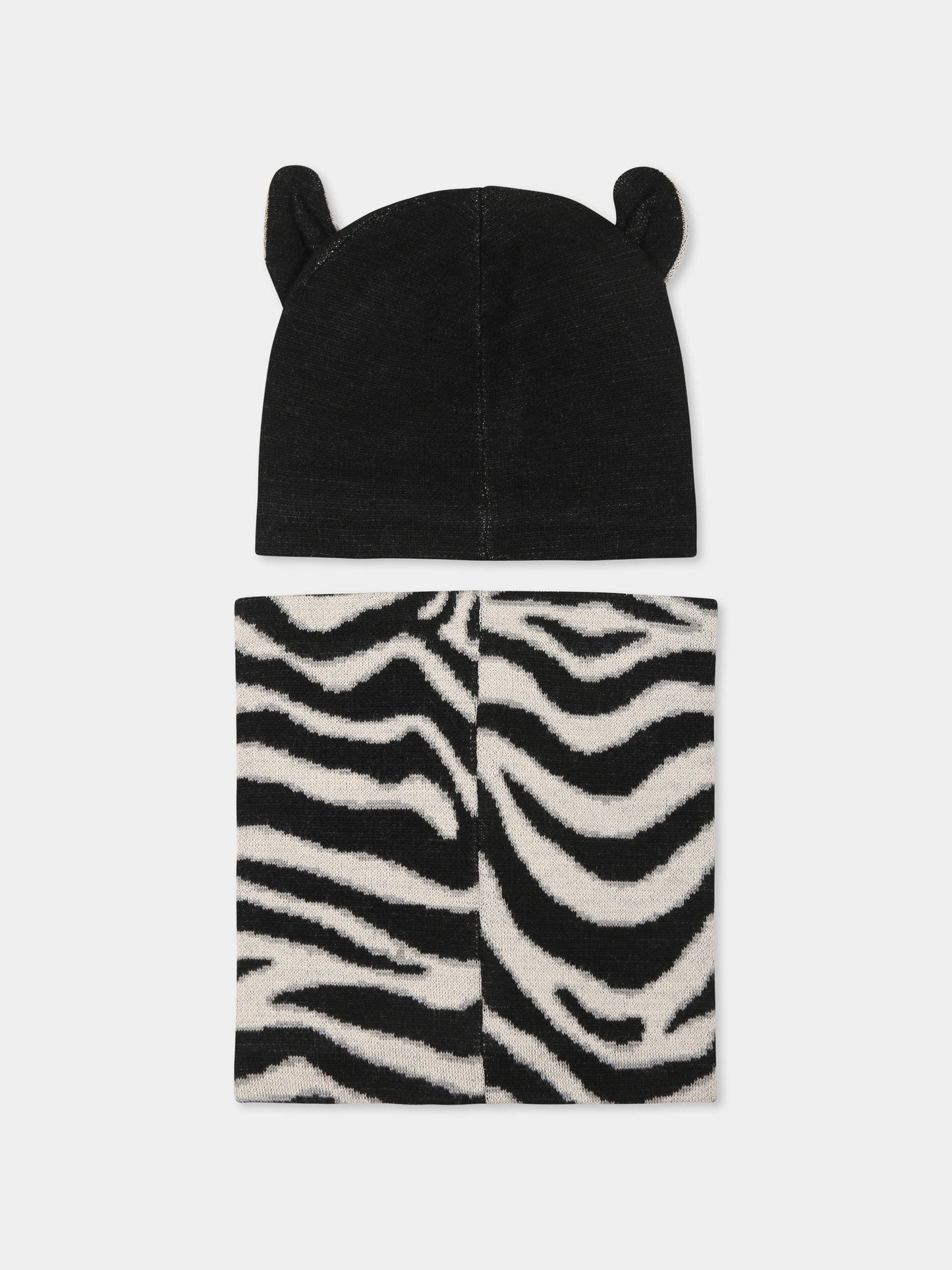 Set accessori nero per bambini con motivo zebra,Molo,7W24S304 0099