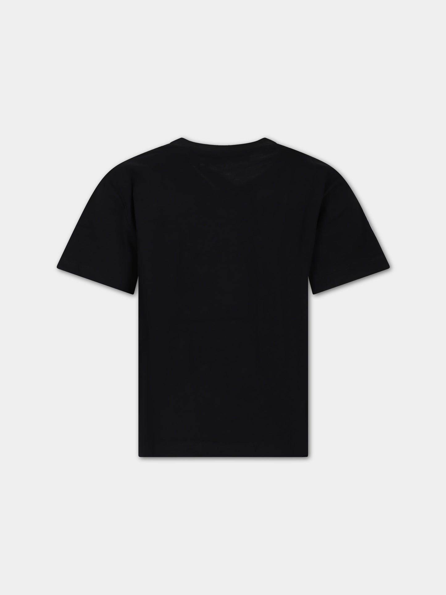 T-shirt nera per bambina con logo,Msgm Kids,F3MSJGTH084 110
