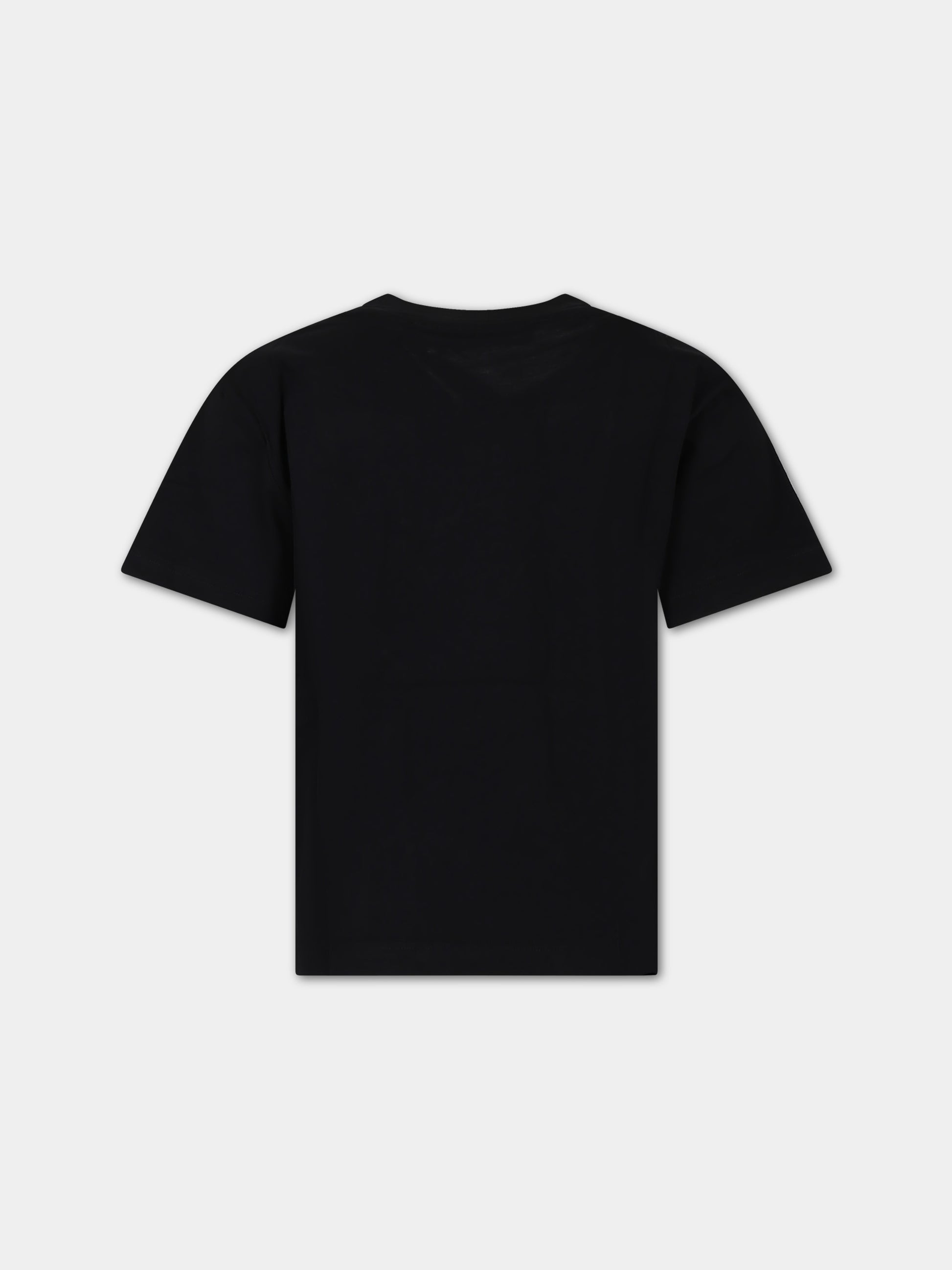 T-shirt nera per bambina con logo,Msgm Kids,F3MSJGTH084 110