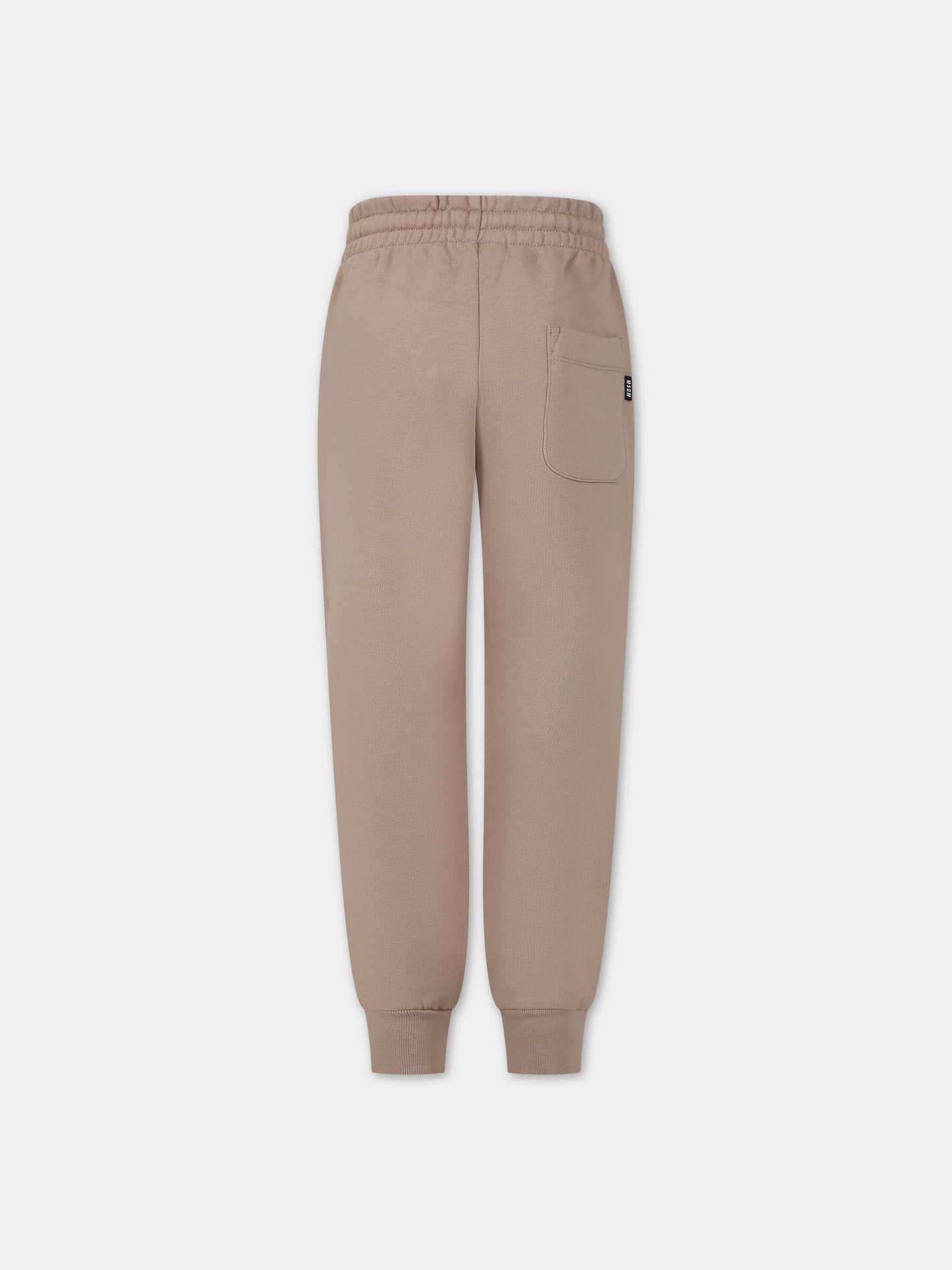 Pantaloni beige per bambini con logo,Msgm Kids,F3MSJUFP027 015